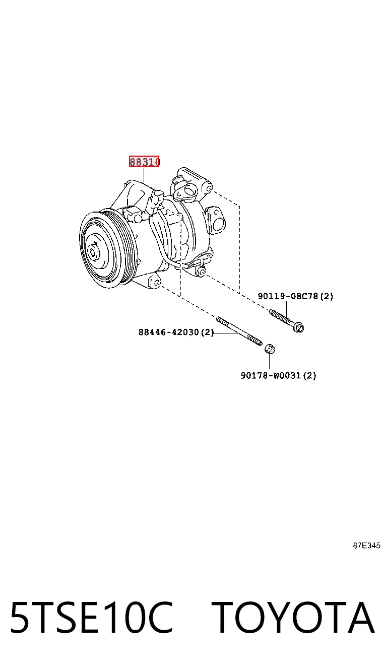5TSE10C Toyota Sprężarka klimatyzacji