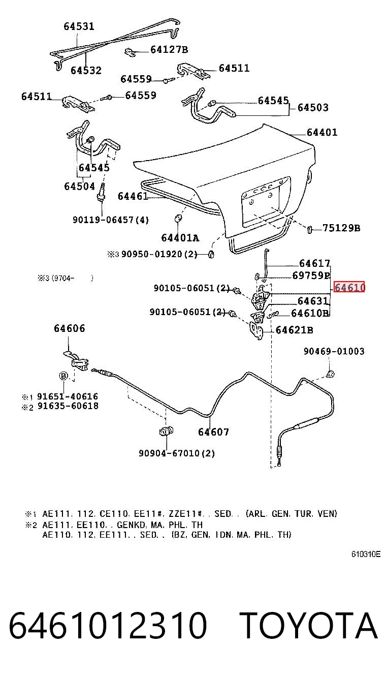 6461012310 Toyota
