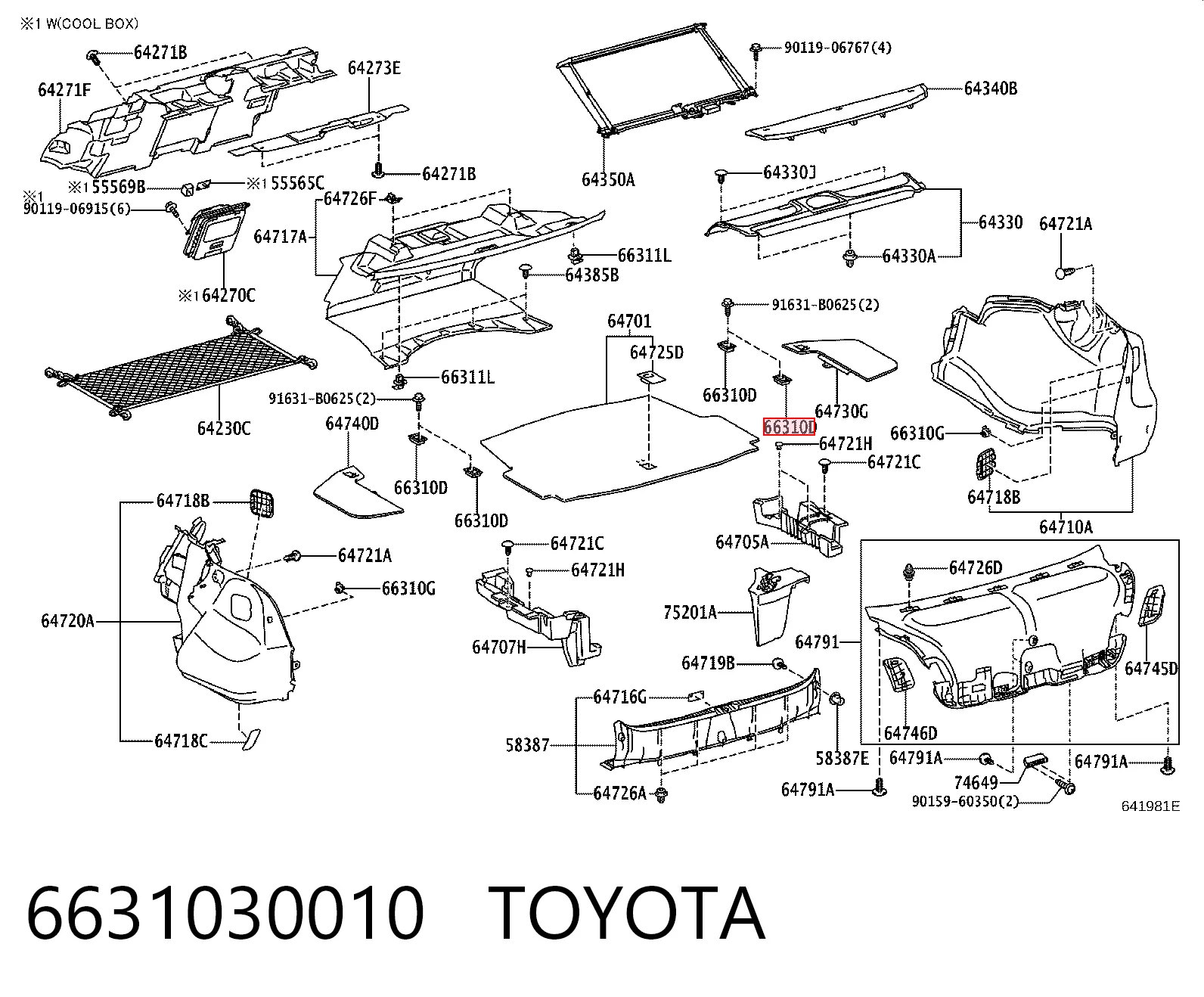6631030010 Toyota Hak mocowania ładunku