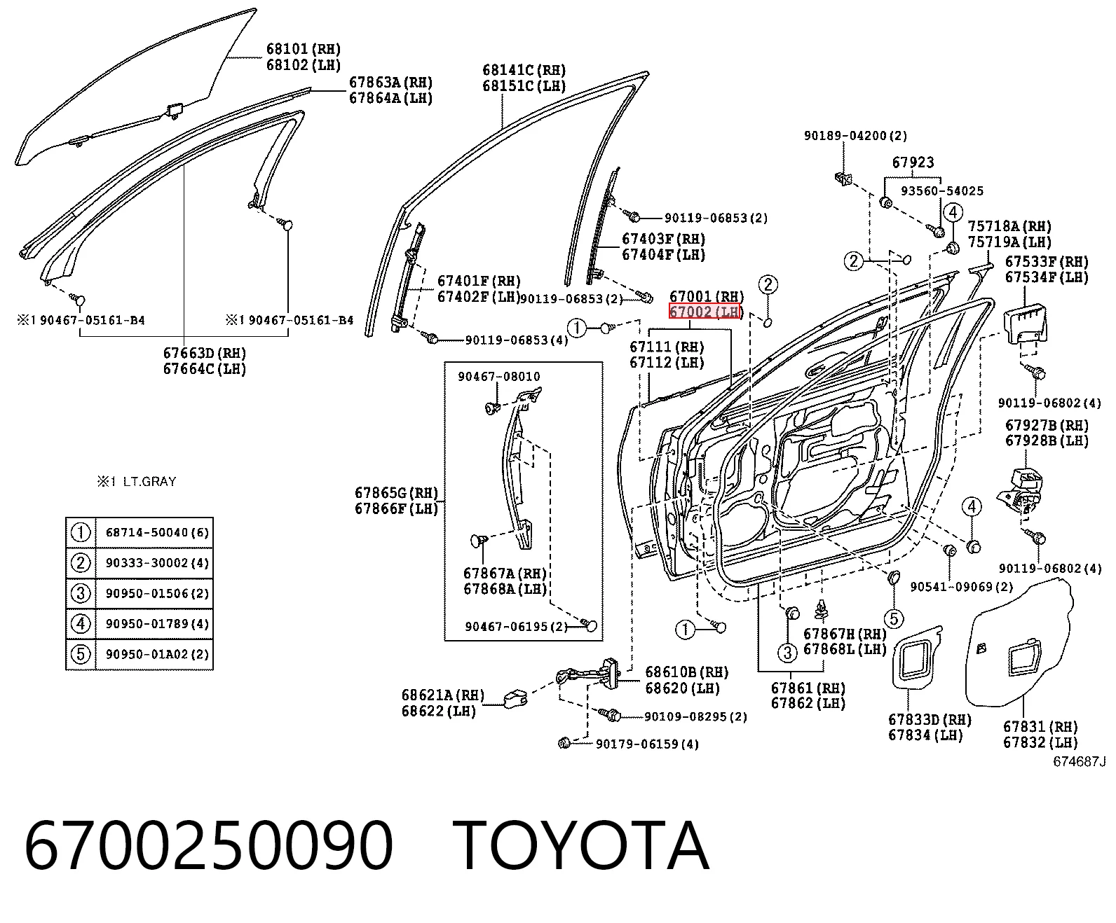 Do koszyka Drzwi przednie lewe Lexus LS 460/460L USF4