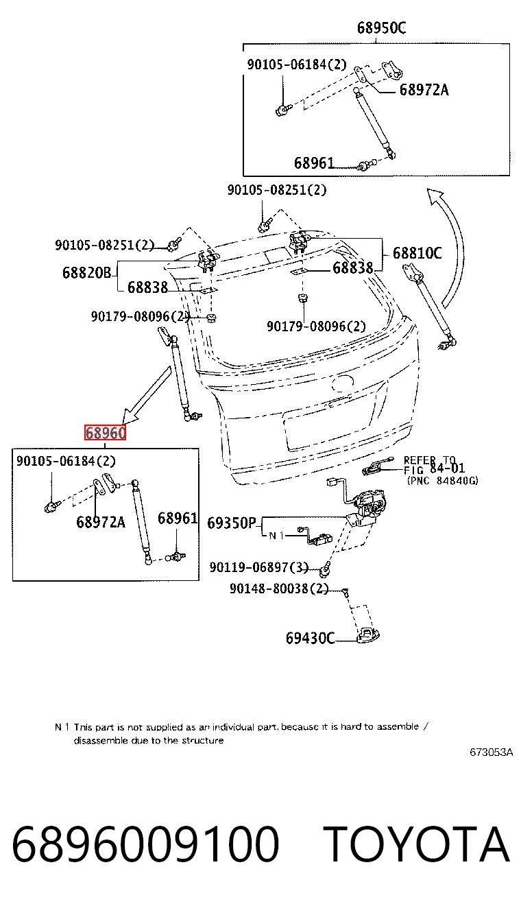 6896009100 Toyota Amortyzator klapy bagażnika (3/5 drzwi-tylnych)