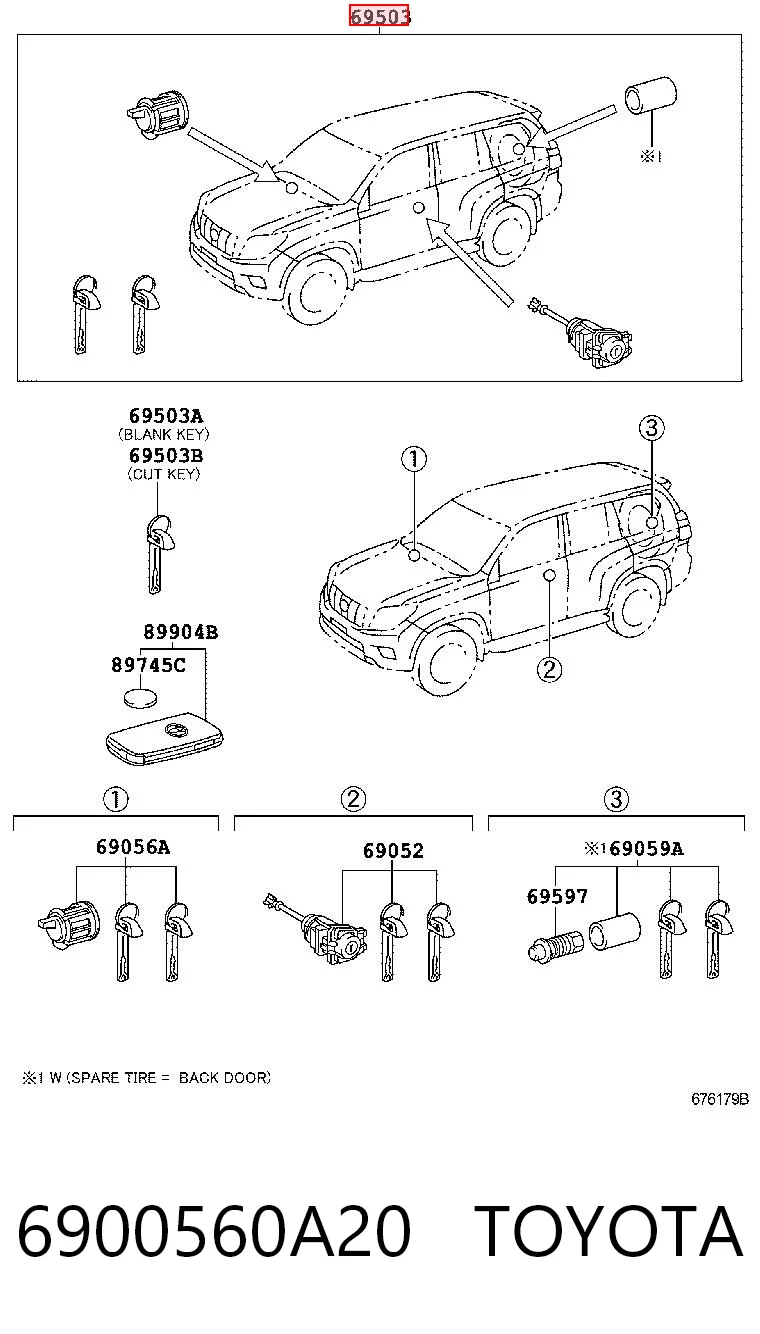 Kupić Zestaw wkładek zamków Toyota Land Cruiser  J150 w dobrej cenie