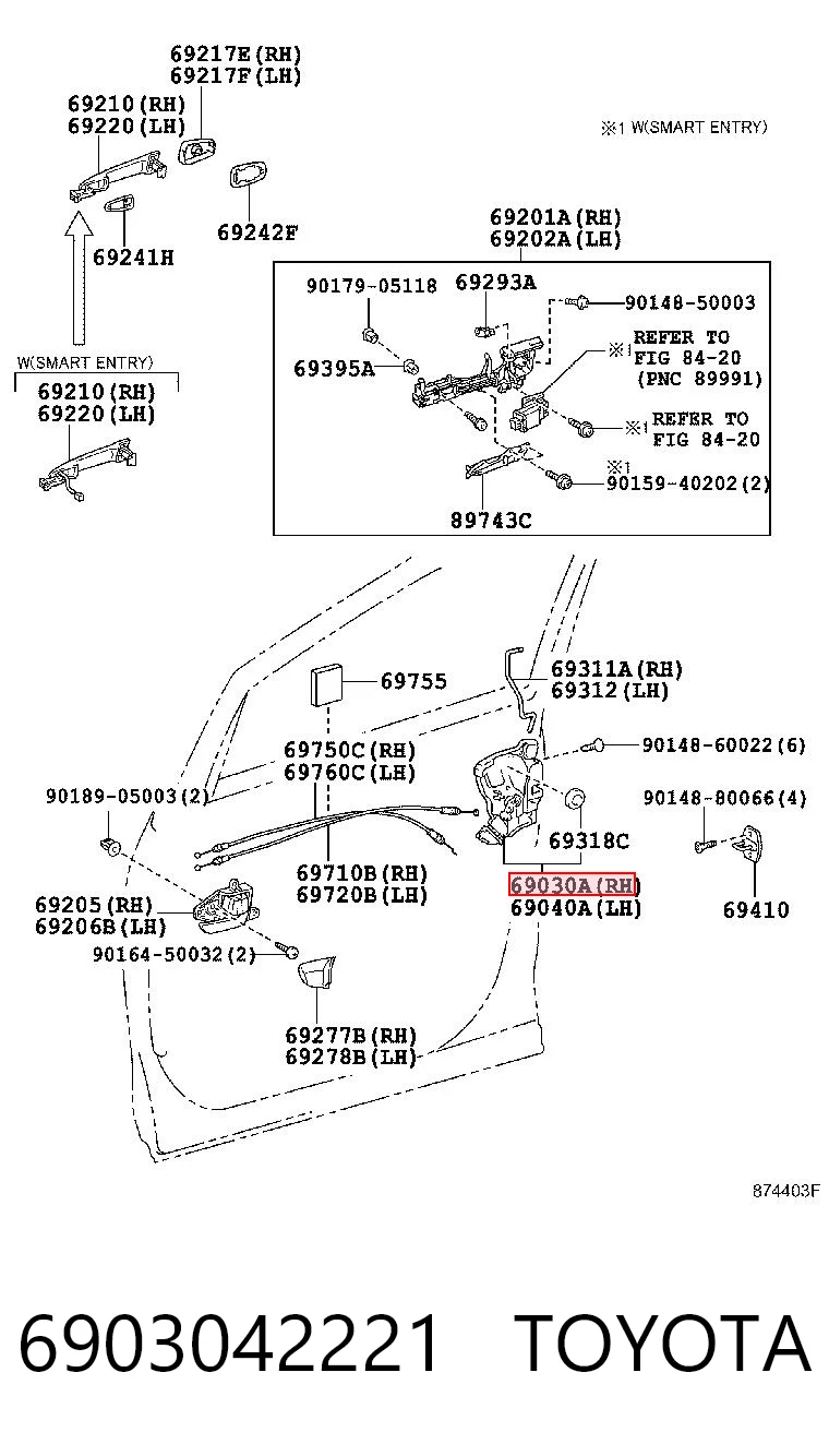 Zamek drzwi przednich prawych Toyota Camry VI sedana (V40) (2006 - 2014) cena, od 59,59 USD