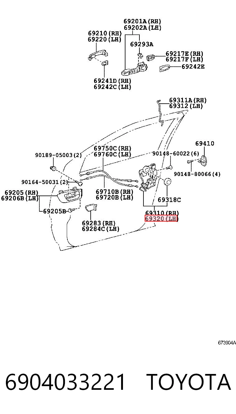 Do koszyka Zamek drzwi przednich lewych Lexus RX 330/350 U3