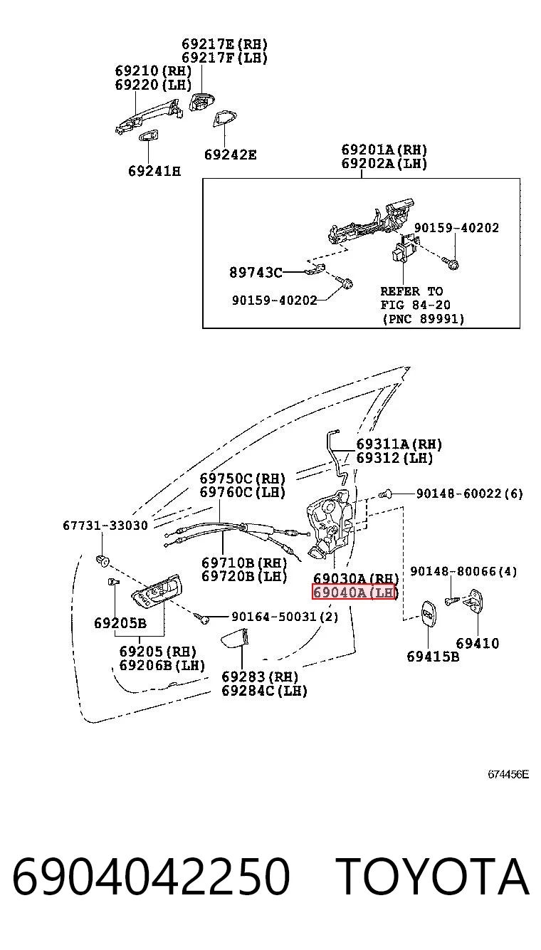 Zamek drzwi przednich lewych Toyota Tundra 