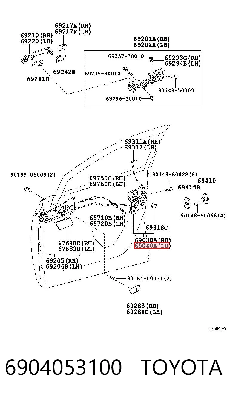 Do koszyka Zamek drzwi przednich lewych Toyota RAV4 V A5,H5