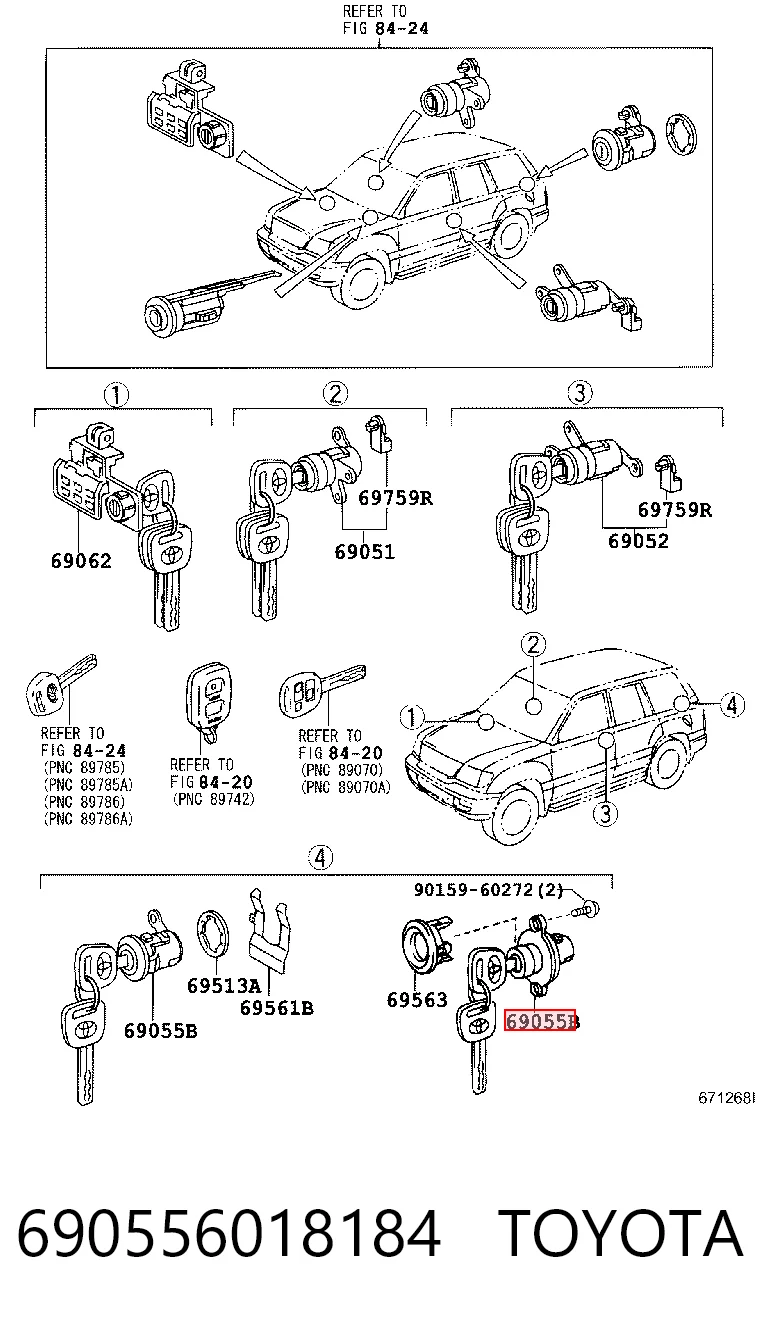 Kupić Wkładka zamka klapy bagażnika (3/5 drzwi tylnych) Toyota Land Cruiser  J10 w dobrej cenie