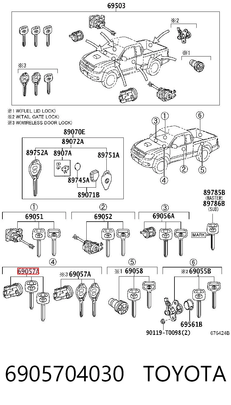 Do koszyka Wkładka stacyjki zapłonowej Toyota Camry VI V40