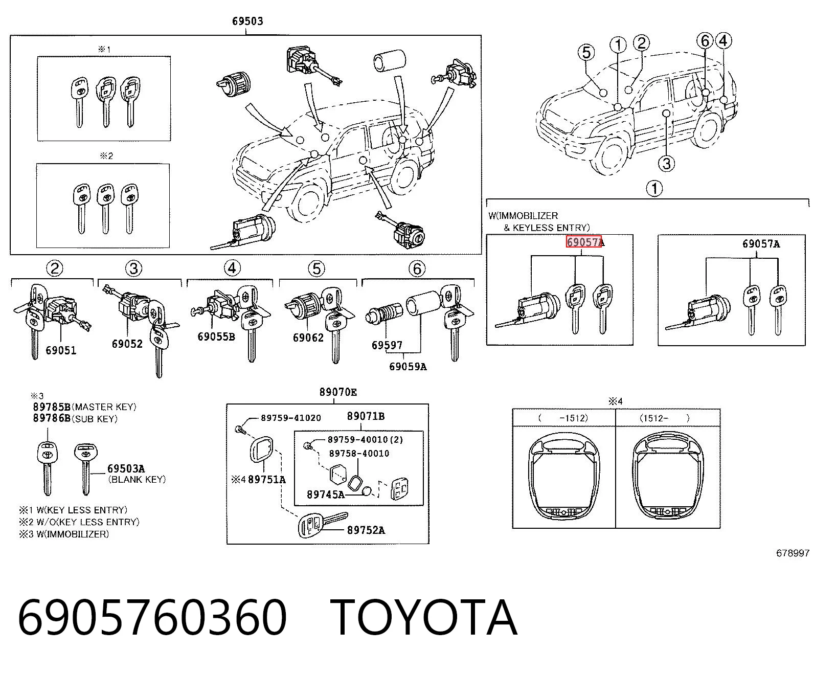 Stacyjka zapłonowa do Toyota Land Cruiser PRADO ASIA J12