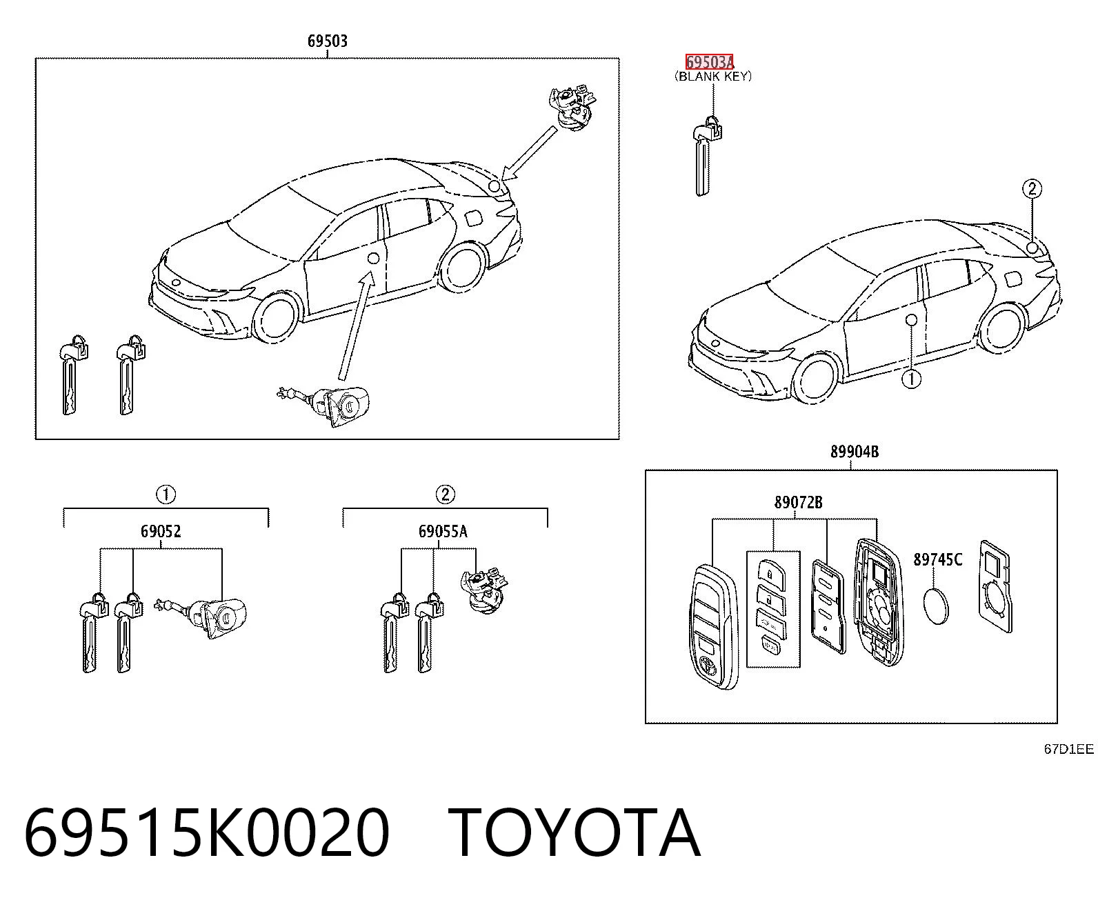 69515K0020 Toyota Prefabrykat klucza