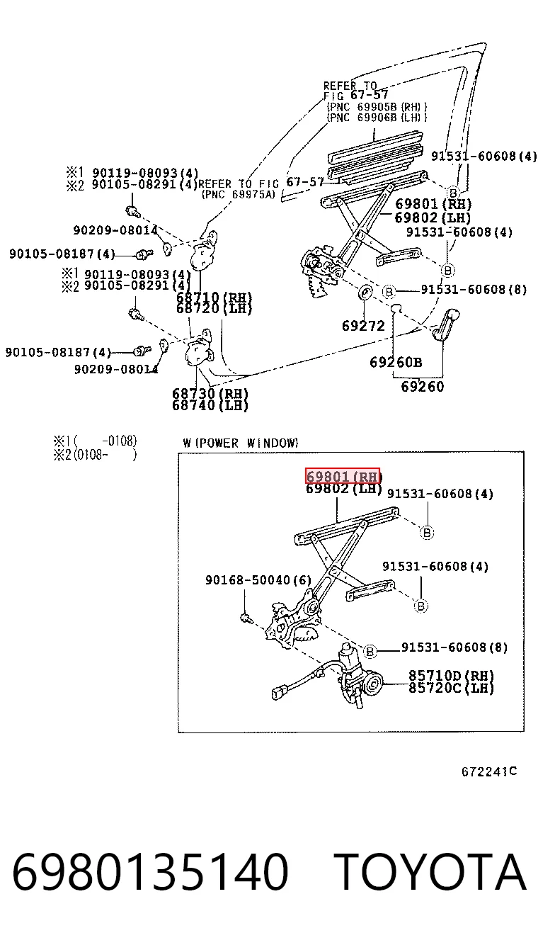 Mechanizm podnoszenia szyby drzwi przednich prawych do Toyota Hilux N