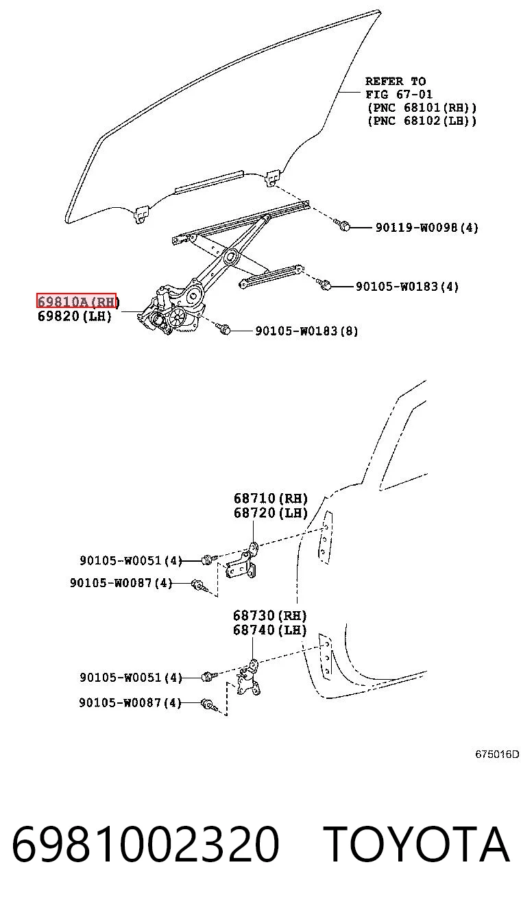Do koszyka Mechanizm podnoszenia szyby drzwi przednich prawych Toyota Auris UKP E15
