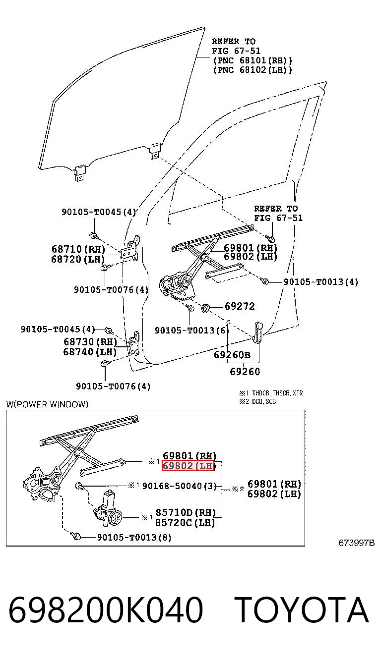 Mechanizm podnoszenia szyby drzwi przednich lewych Toyota FORTUNER SUV (N5, N6) (2005 - 2012) cena, od 147,12 USD