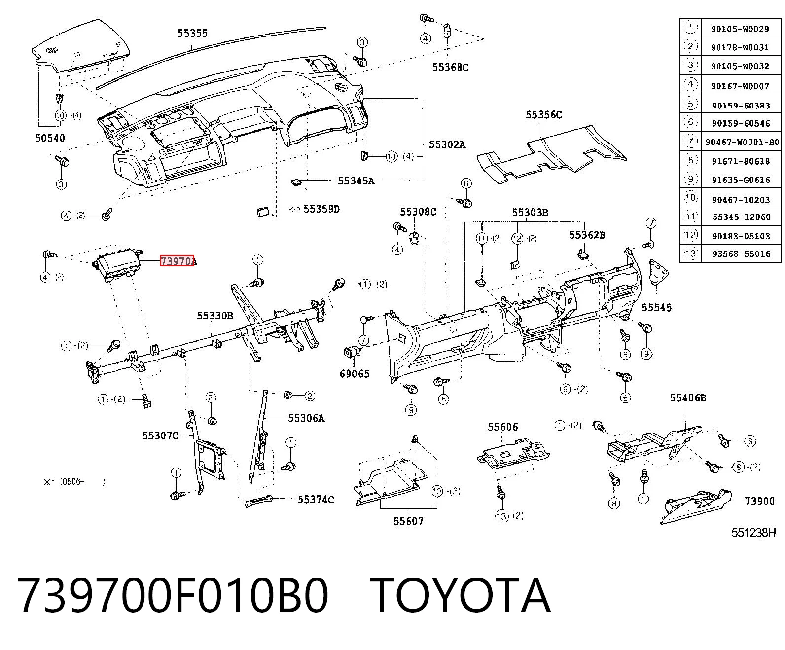 739700F010B0 Toyota