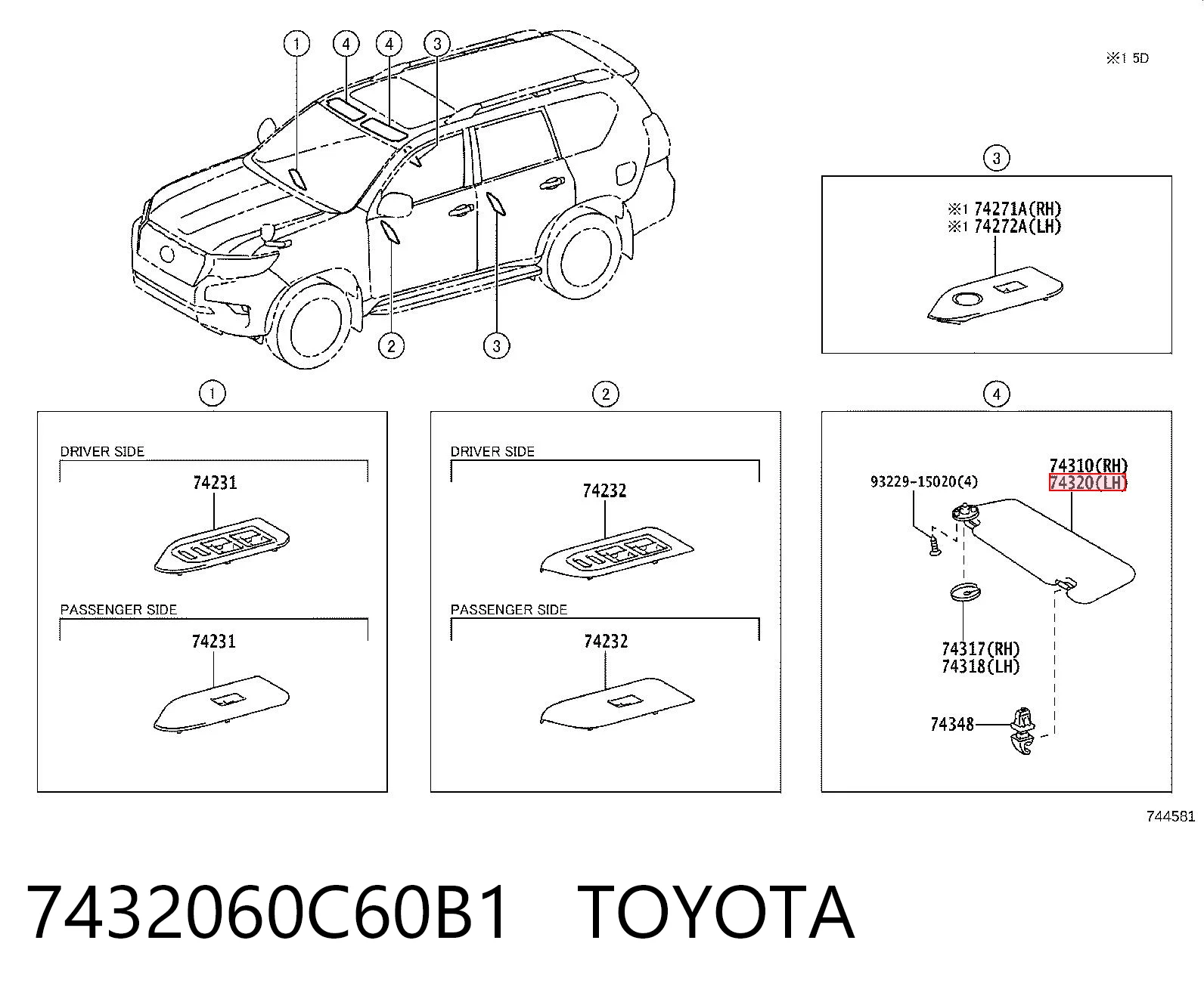 Kupić Osłona przeciwsłoneczna Toyota Land Cruiser  J150 w dobrej cenie