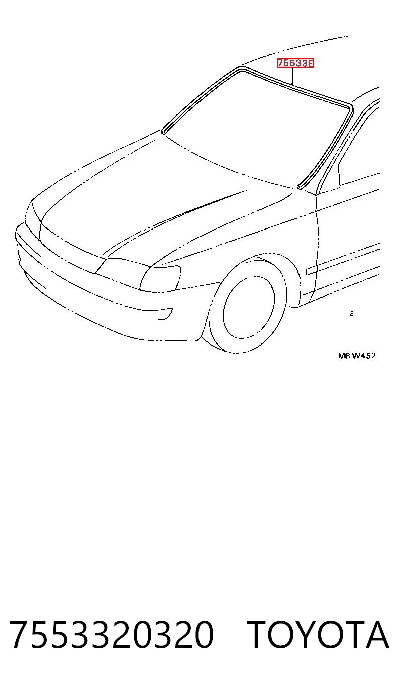 Kupić Listwa ochronna szyby przedniej Toyota Carina T19 w dobrej cenie