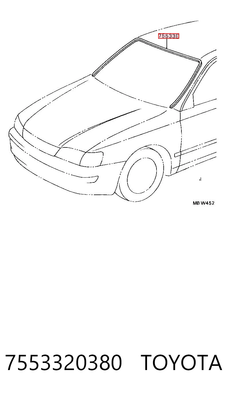 Listwa ochronna szyby przedniej do Toyota Carina E T19