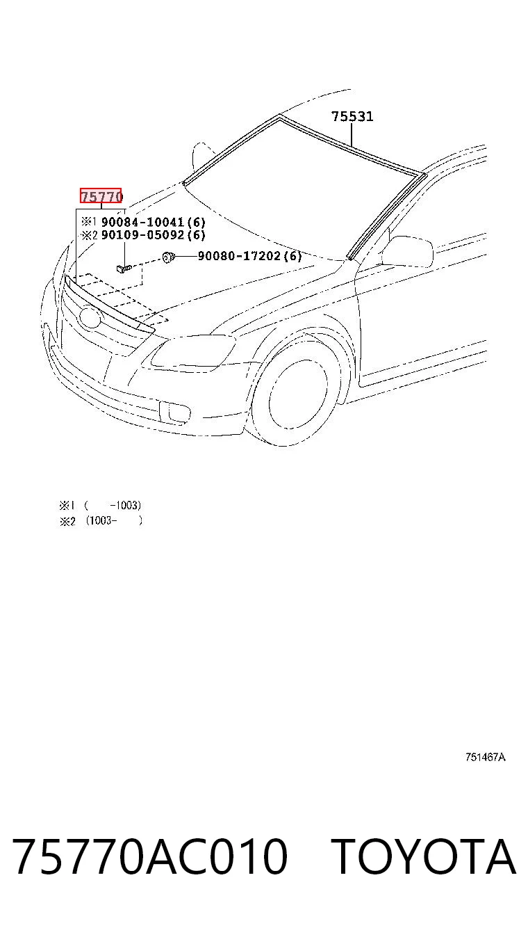 Listwa ochronna maski do Toyota Avalon  GSX30
