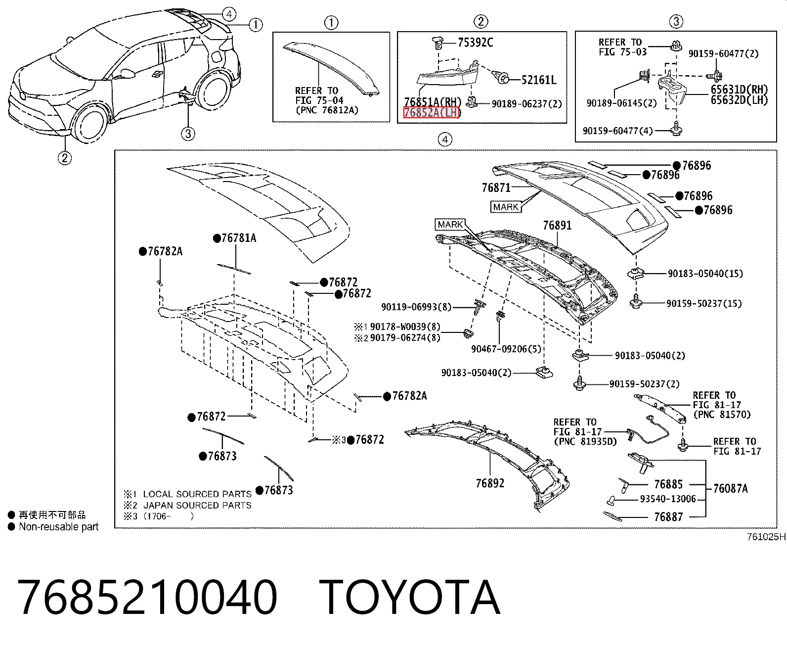 7685210040 Toyota Nakładka na zderzak przedni lewa