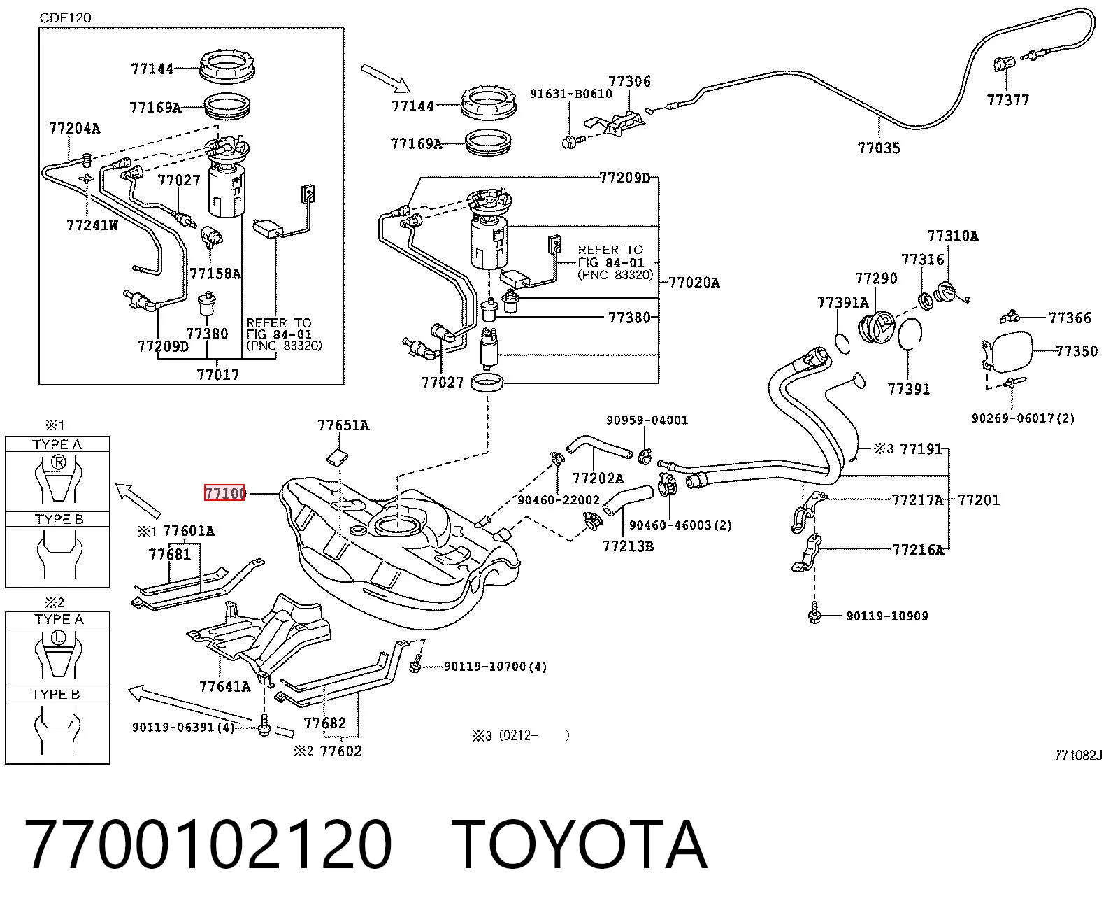 Zbiornik paliwa do Toyota Corolla  E12