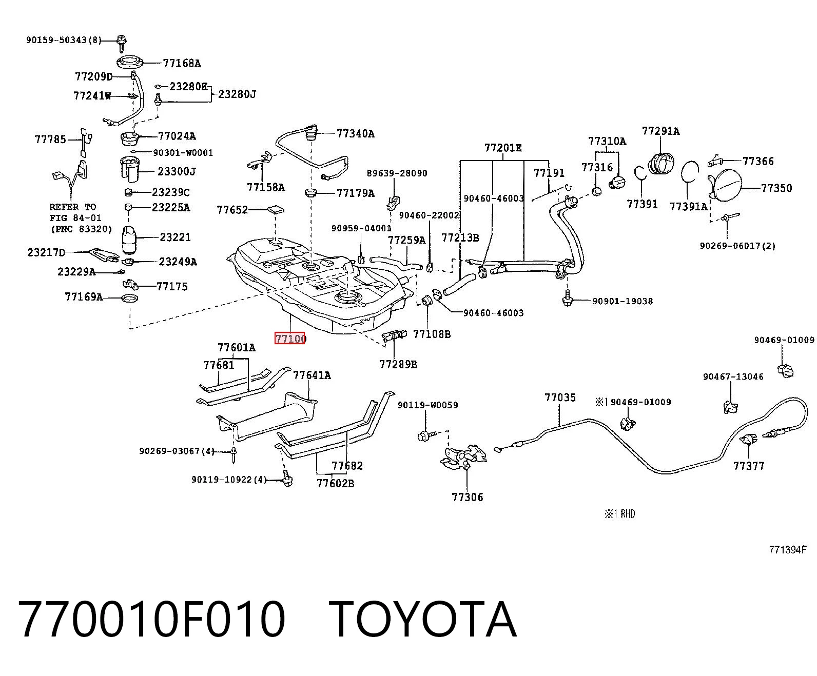 Zbiornik paliwa do Toyota Corolla VERSO R10