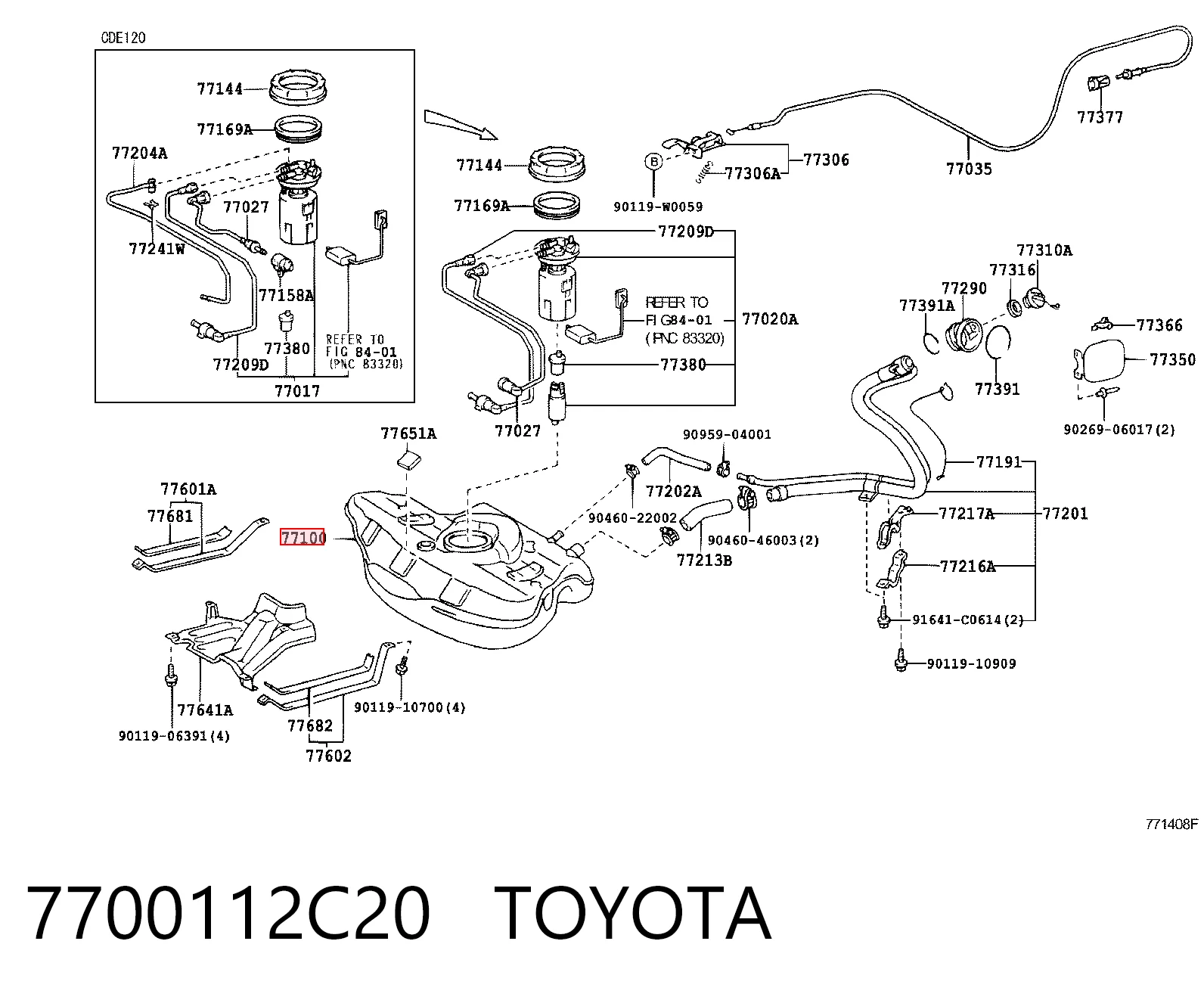 Zbiornik paliwa Toyota Corolla sedana (E12) (2002 - 2006) cena, od 42,96 USD