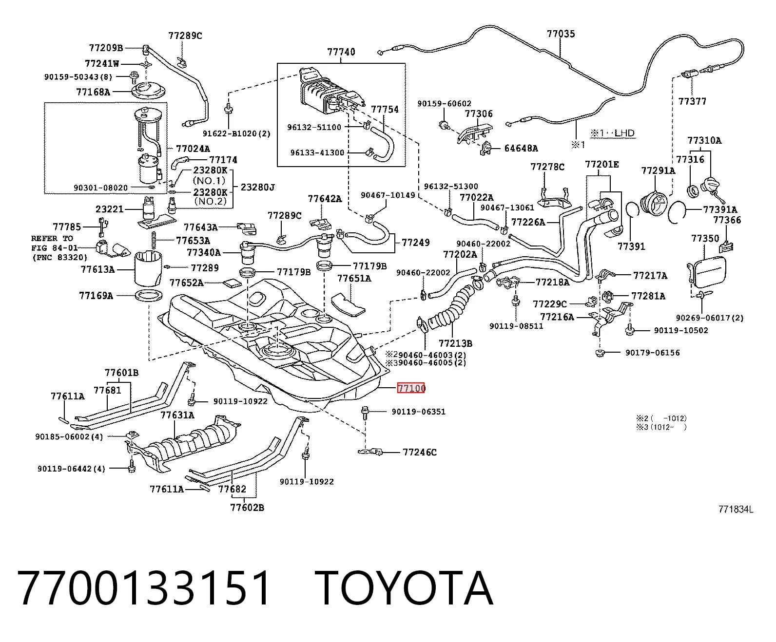 Zbiornik paliwa do Toyota Camry V50