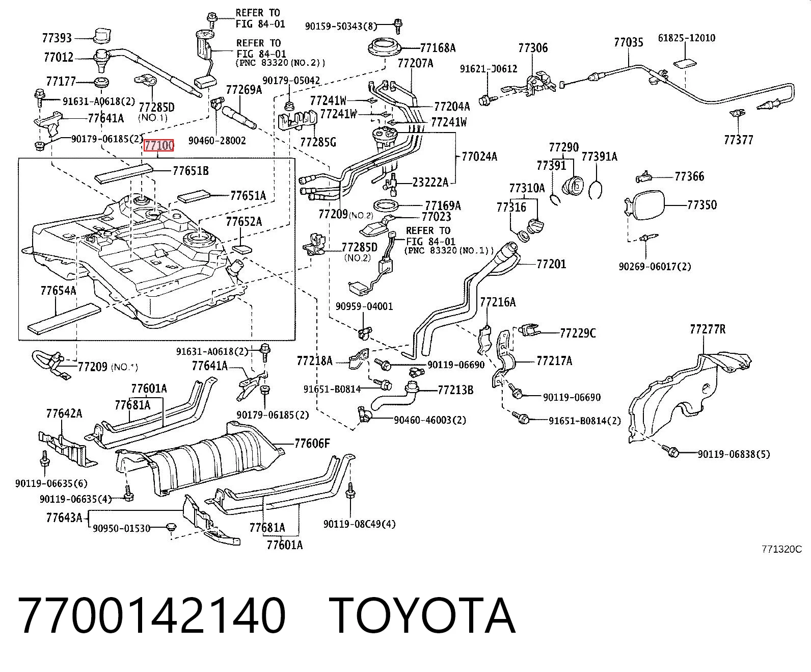 Zbiornik paliwa do Toyota RAV4 II XA2