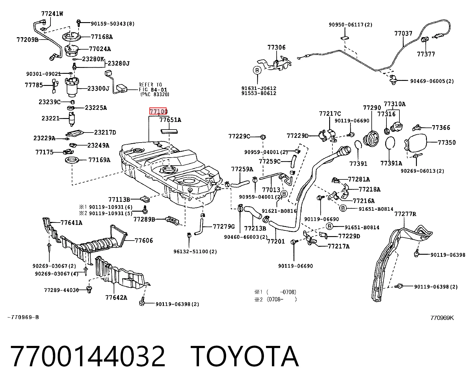 Zbiornik paliwa do Toyota Avensis Verso LCM