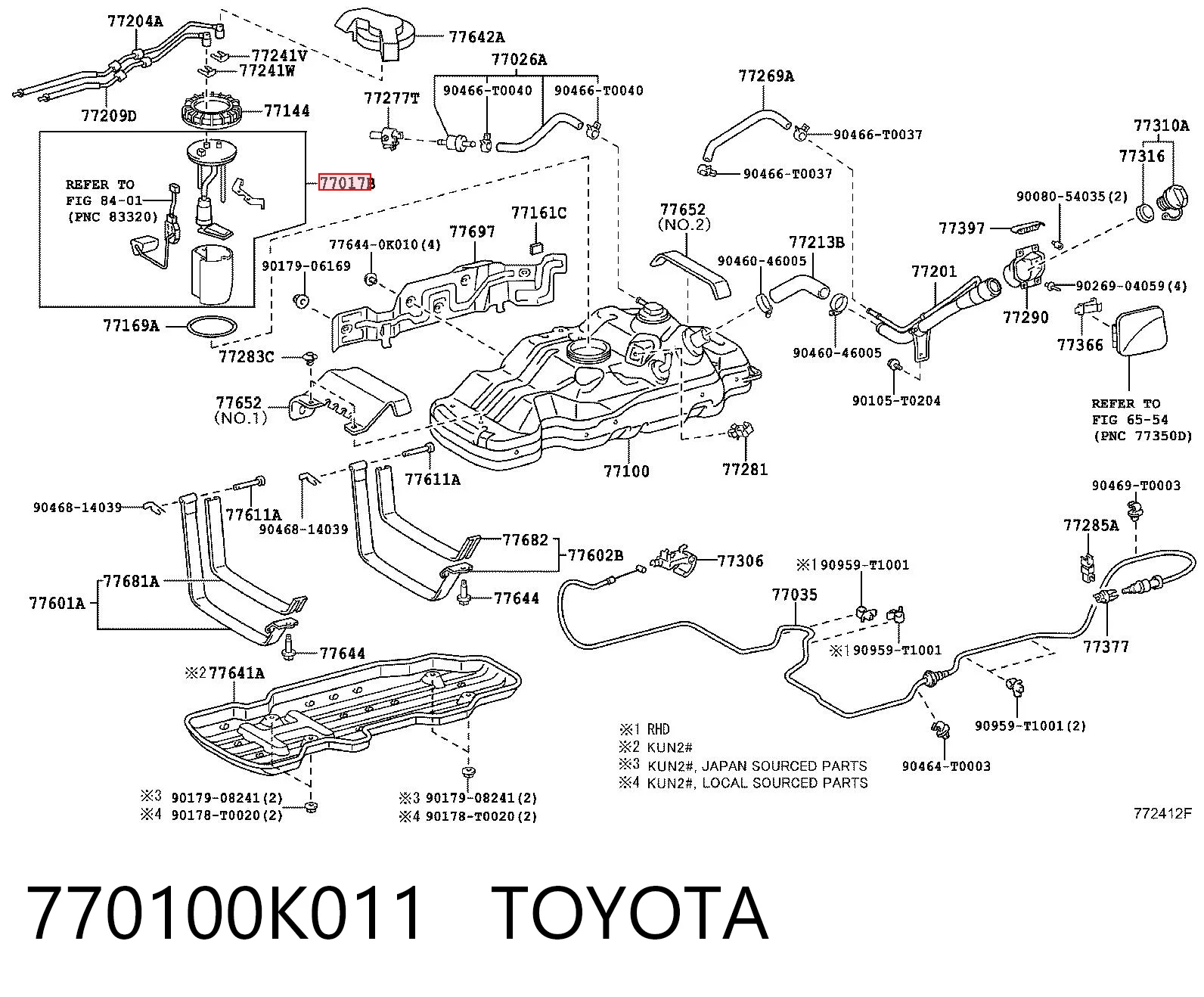 770100K011 Toyota Czujnik poziomu paliwa w zbiorniku