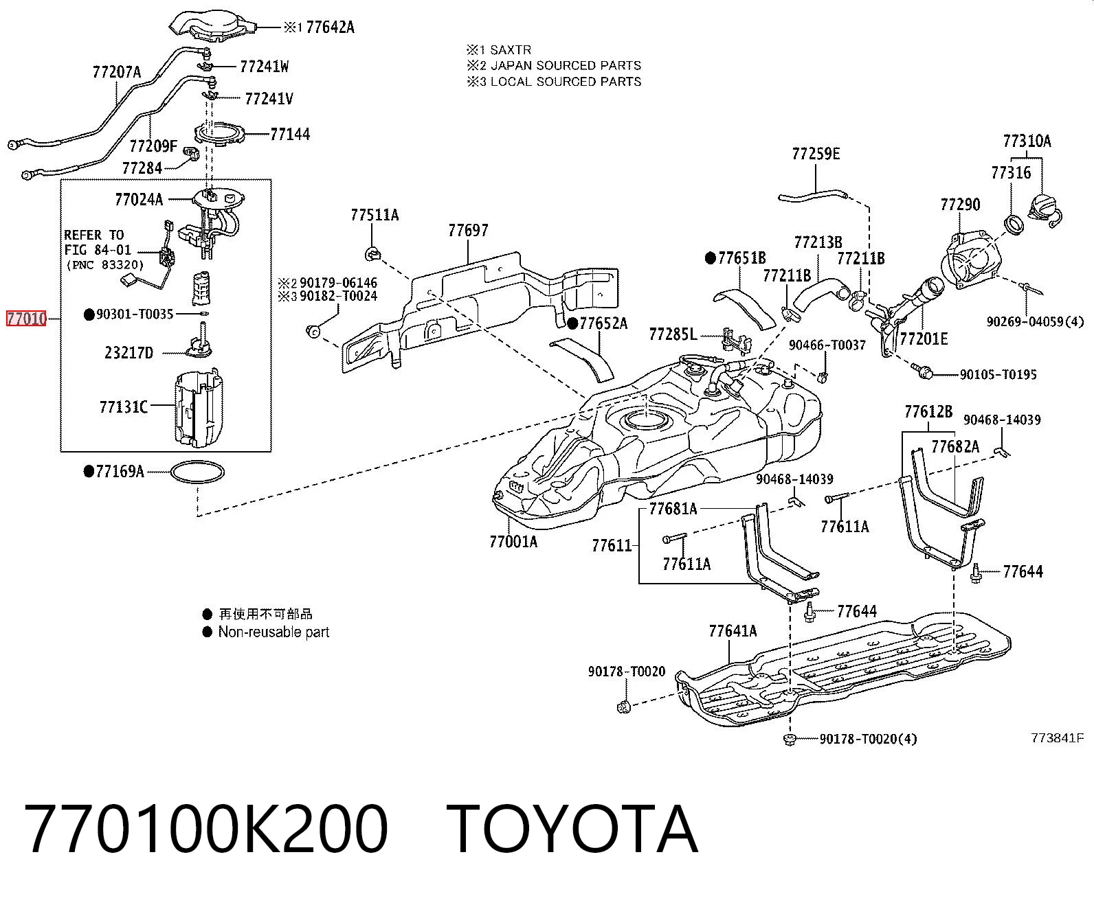 770100K200 Toyota Moduł pompy paliwowej z czujnikiem poziomu paliwa