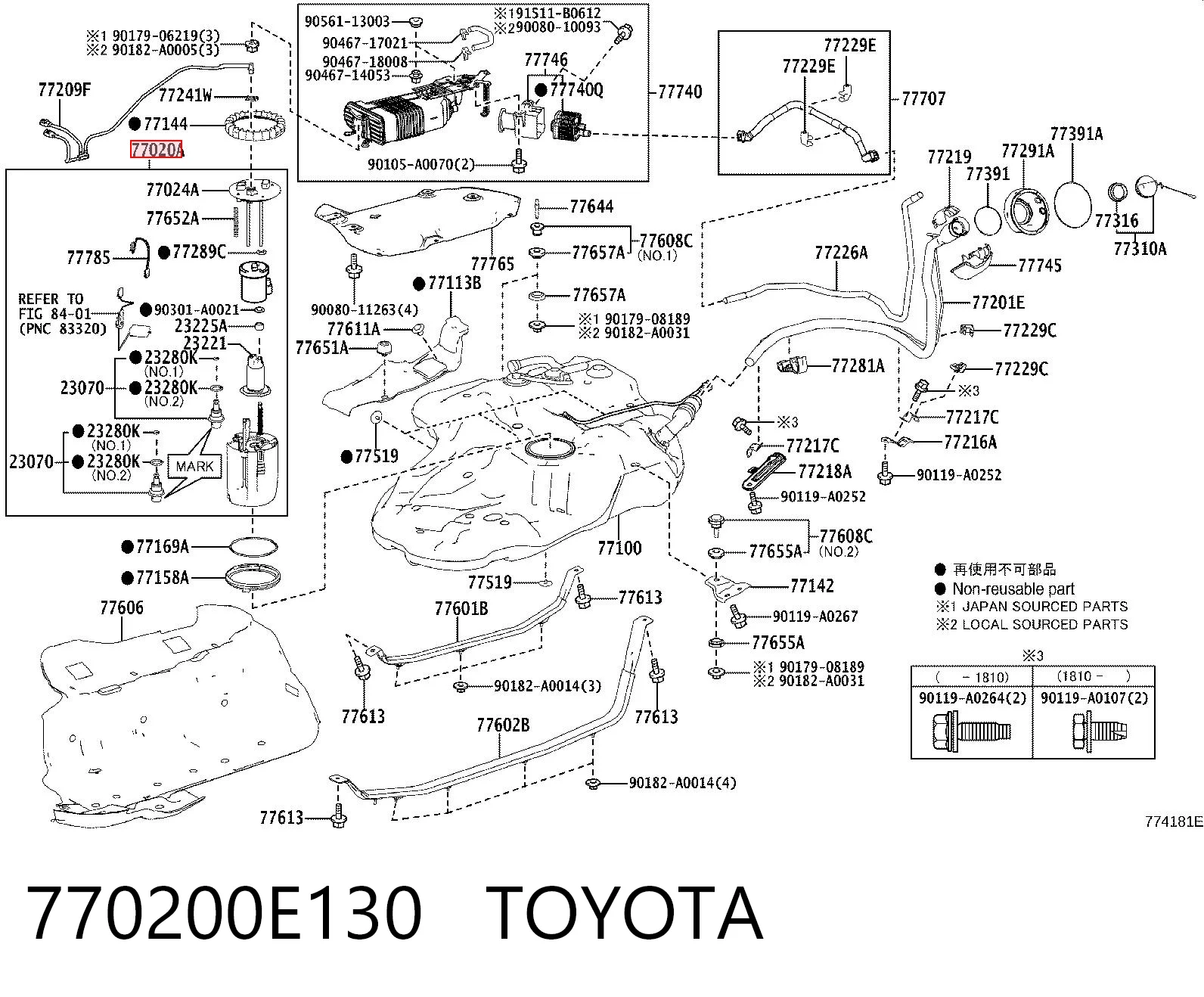 Moduł pompy paliwowej z czujnikiem poziomu paliwa do Toyota Highlander III U5
