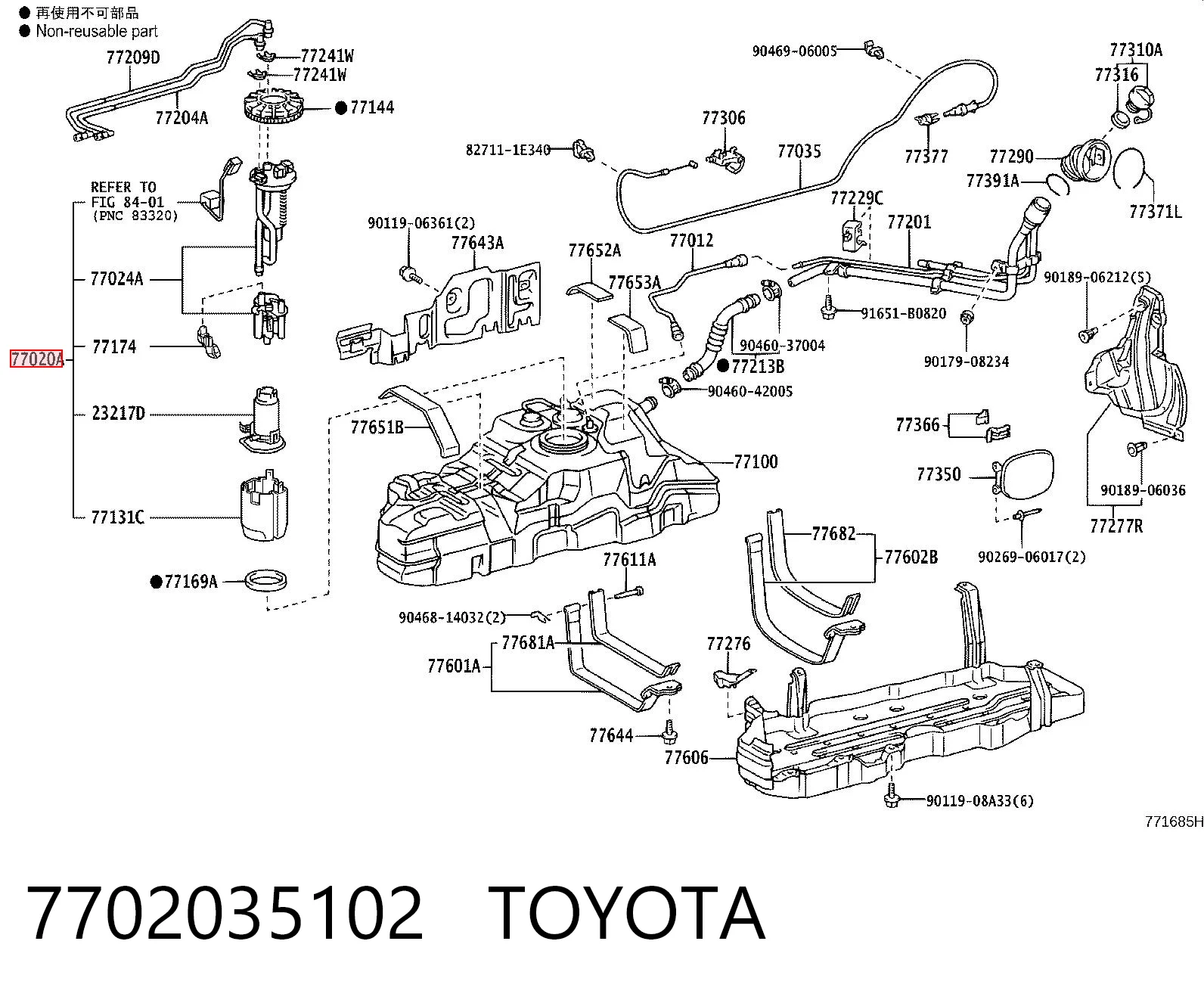 Moduł pompy paliwowej z czujnikiem poziomu paliwa do Lexus GX 470 