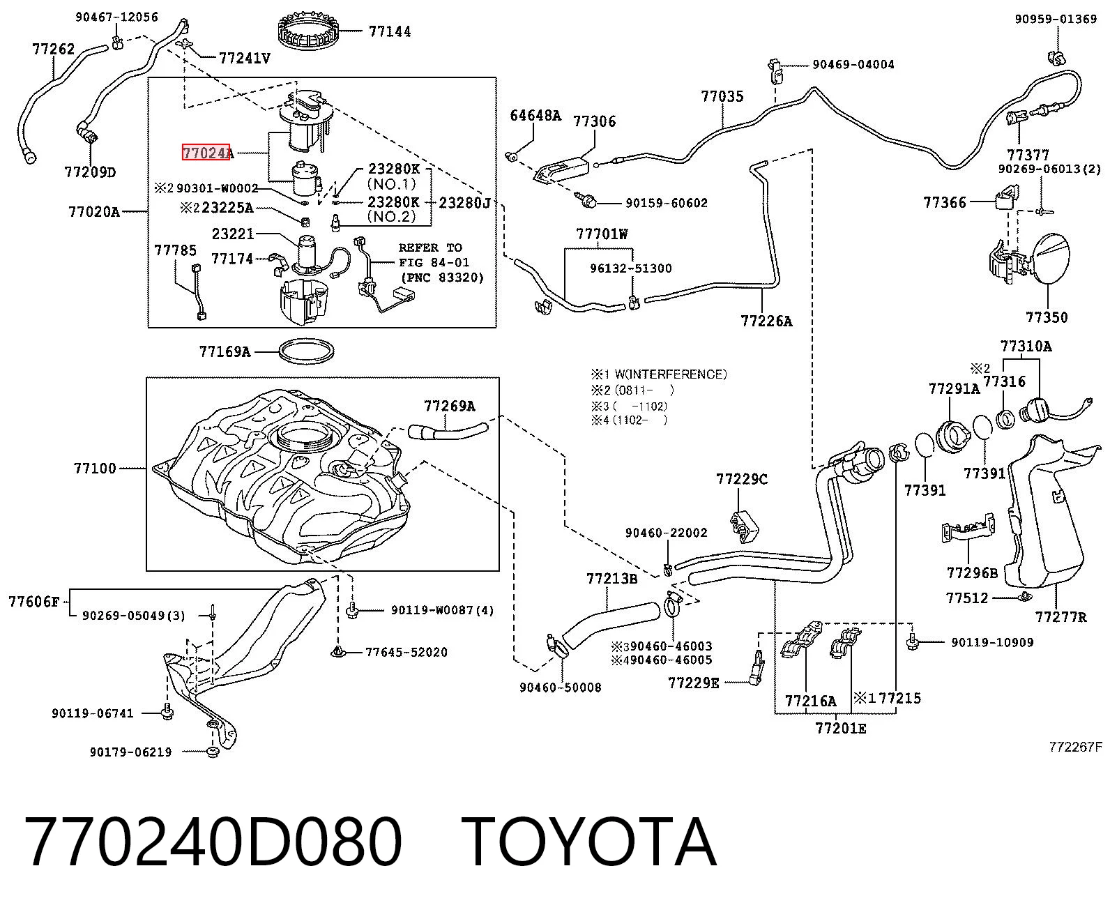 770240D080 Toyota Filtr paliwa