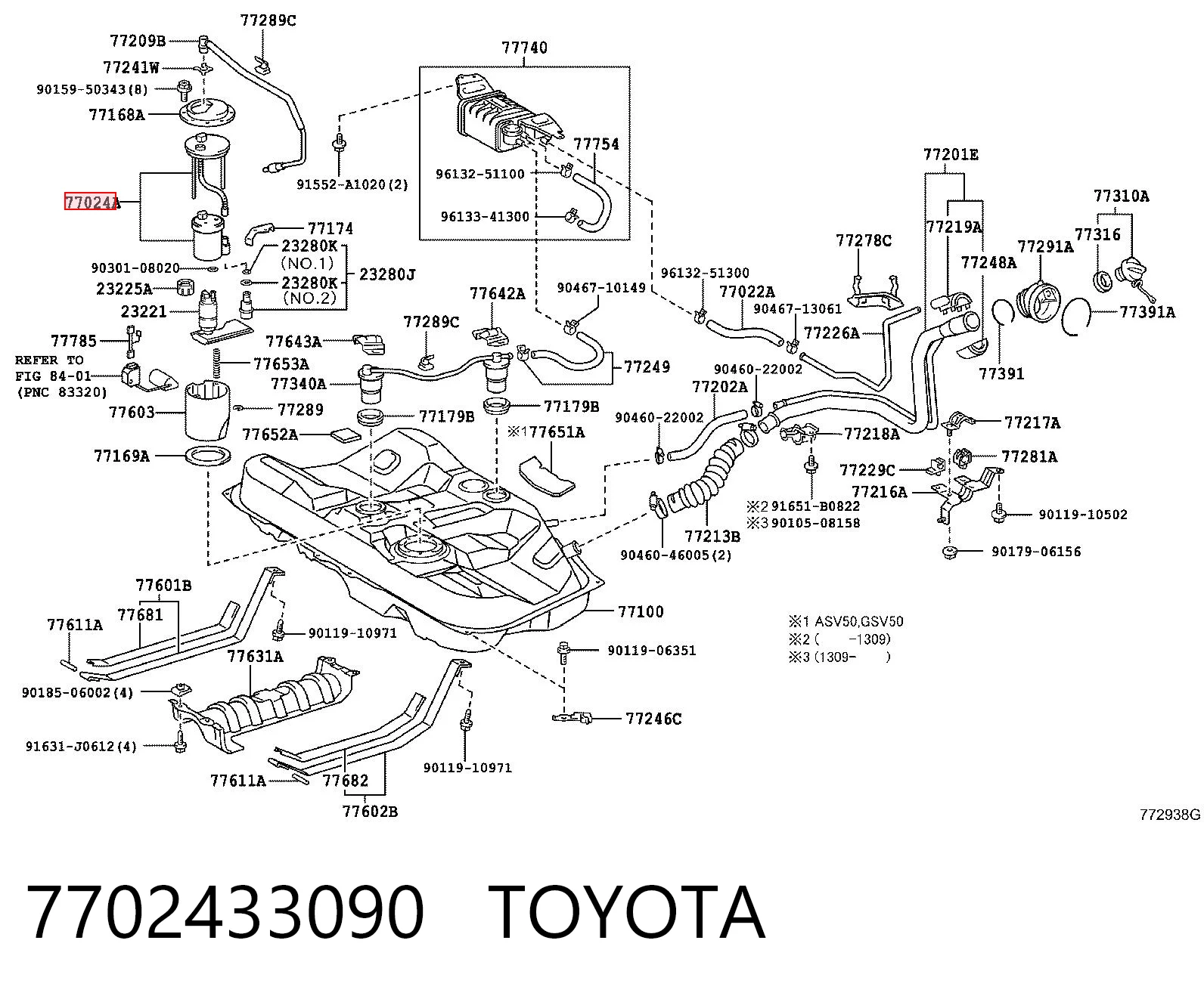 7702433090 Toyota Filtr paliwa