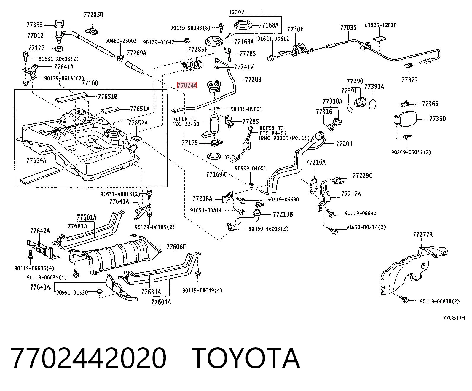 7702442020 Toyota Filtr paliwa