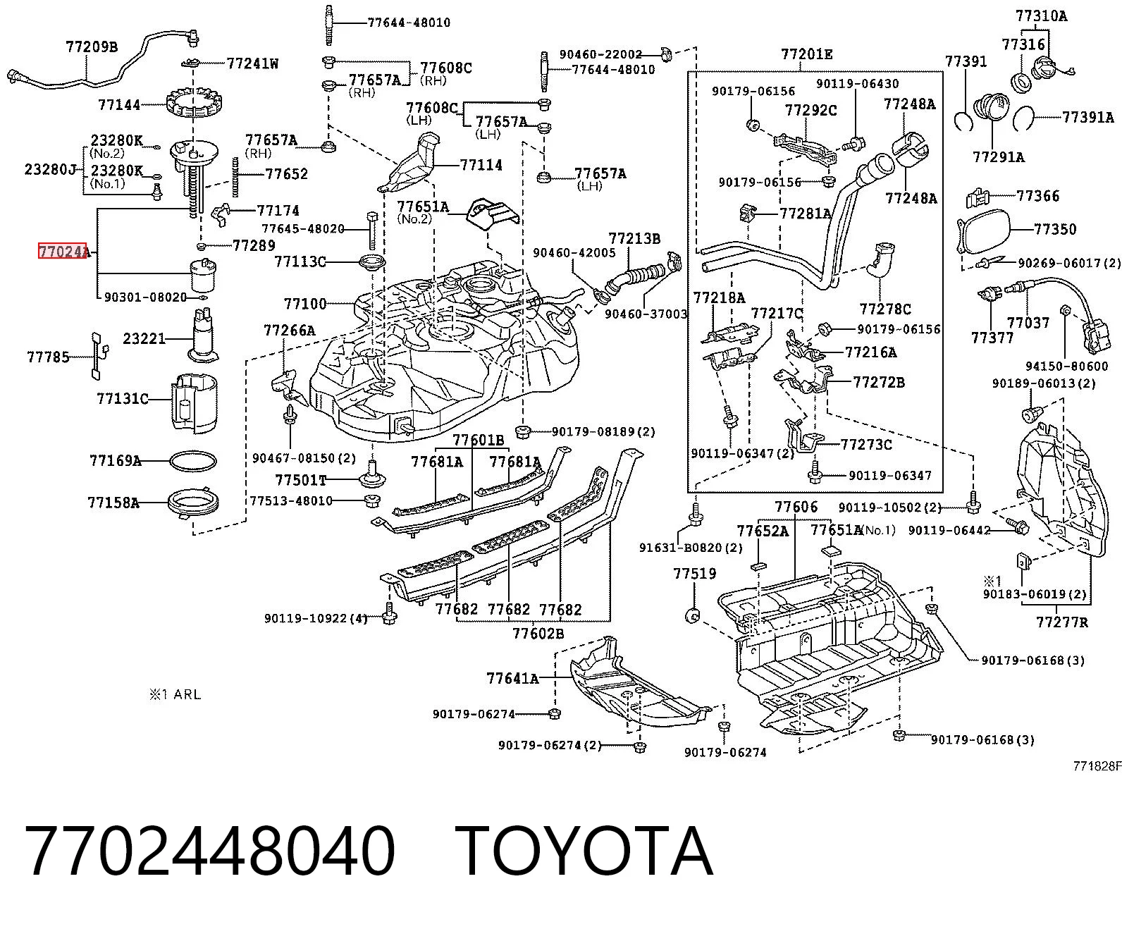 7702448040 Toyota Filtr paliwa