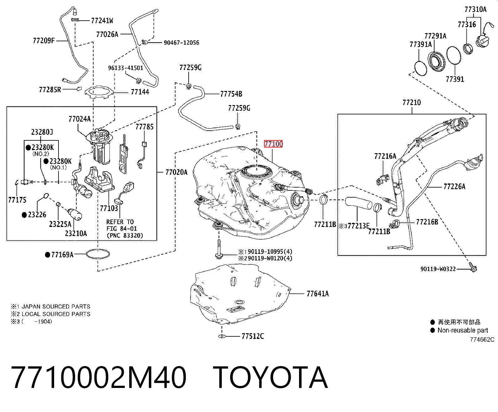 Zbiornik paliwa do Toyota C-HR  X10