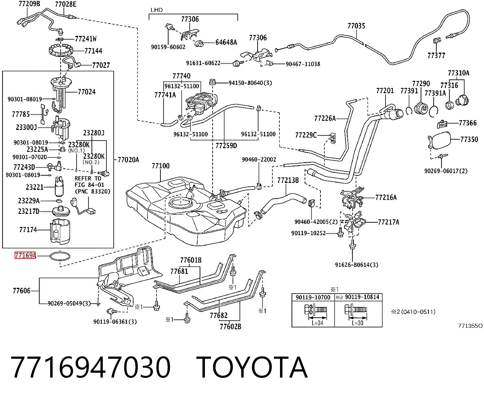 7716947030 Toyota Uszczelka czujnika poziomu paliwa /pompy paliwa (zbiornik paliwa)