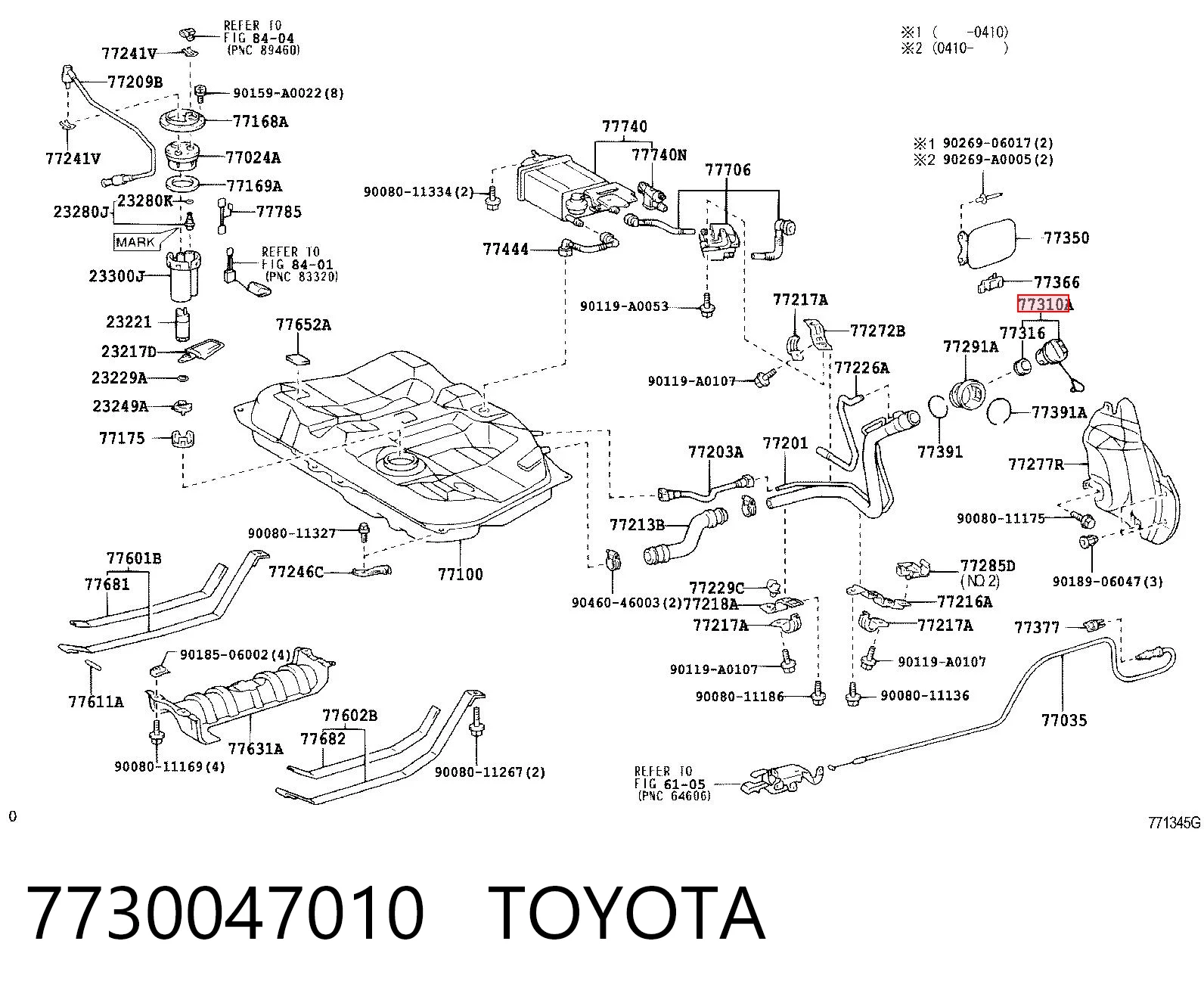 7730047010 Toyota Korek wlewu paliwa