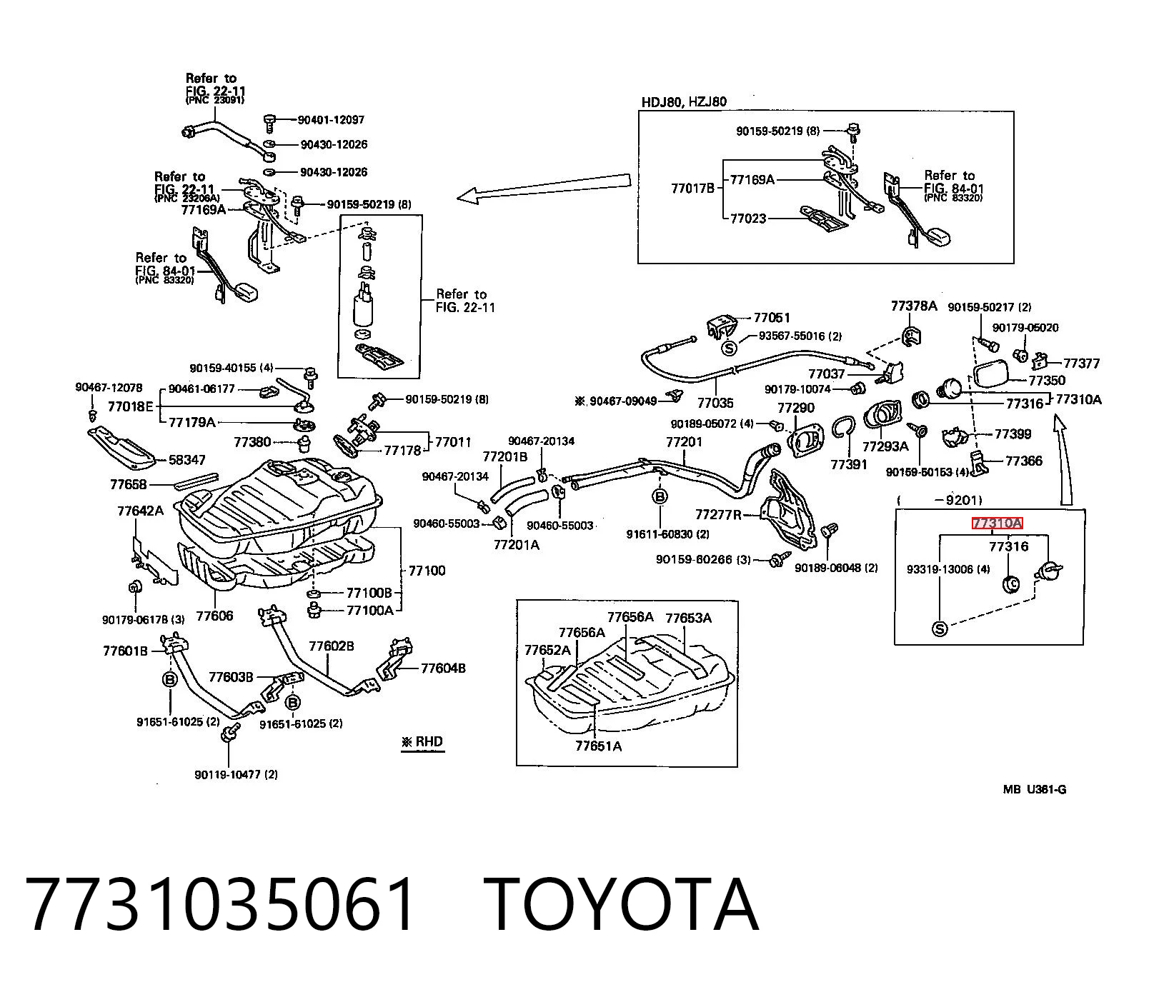 7731035061 Toyota Korek wlewu paliwa