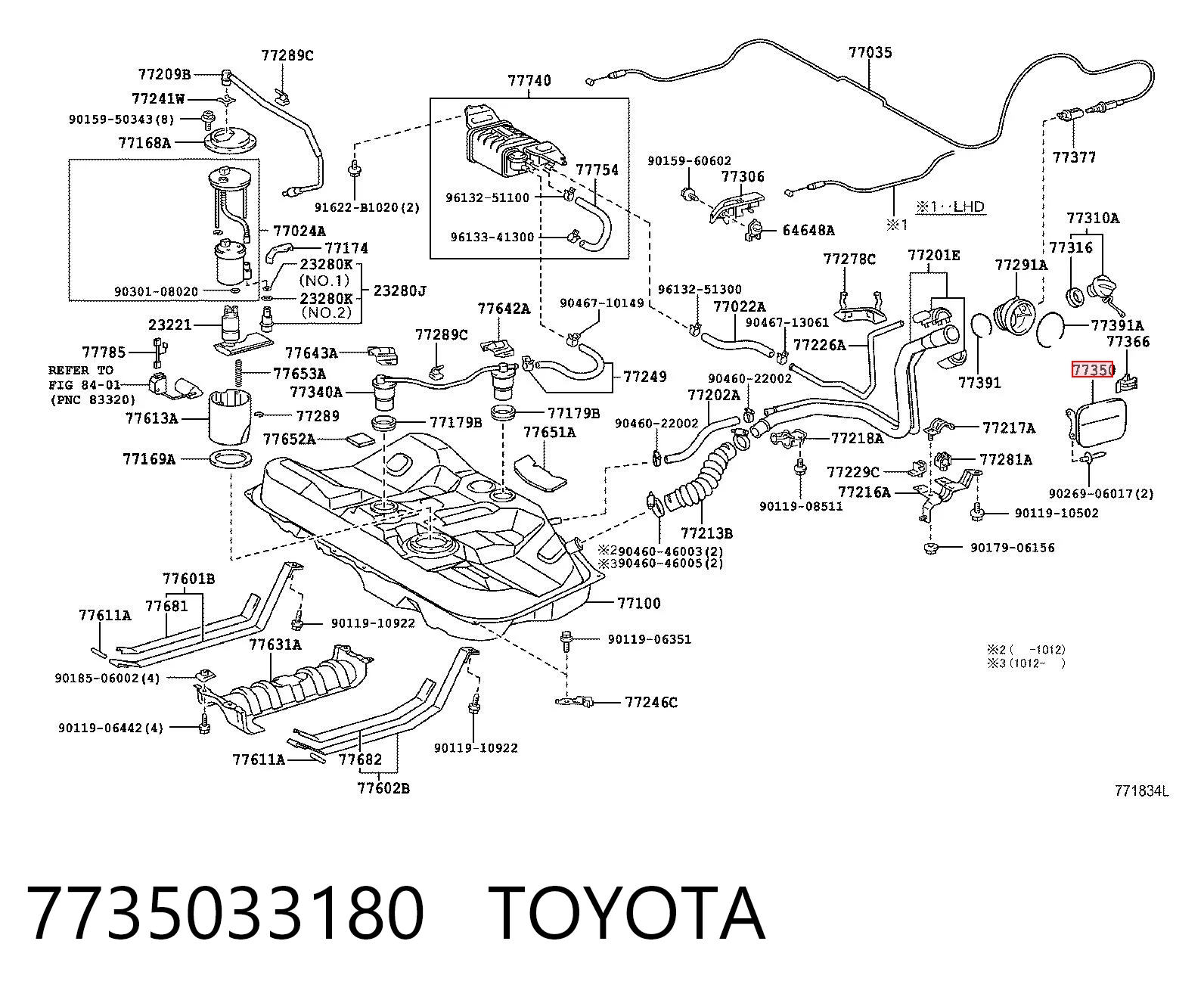 Klapka wlewu paliwa do Toyota Camry VI V40