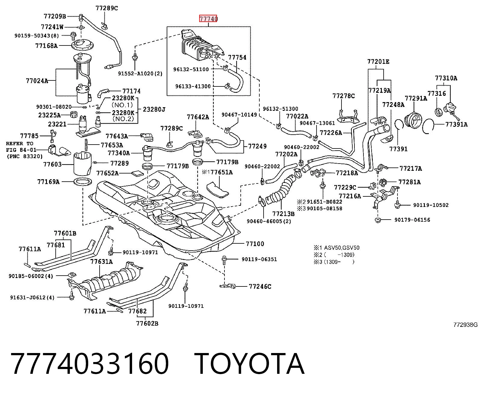 Obudowa filtra paliwa do Toyota Camry V40