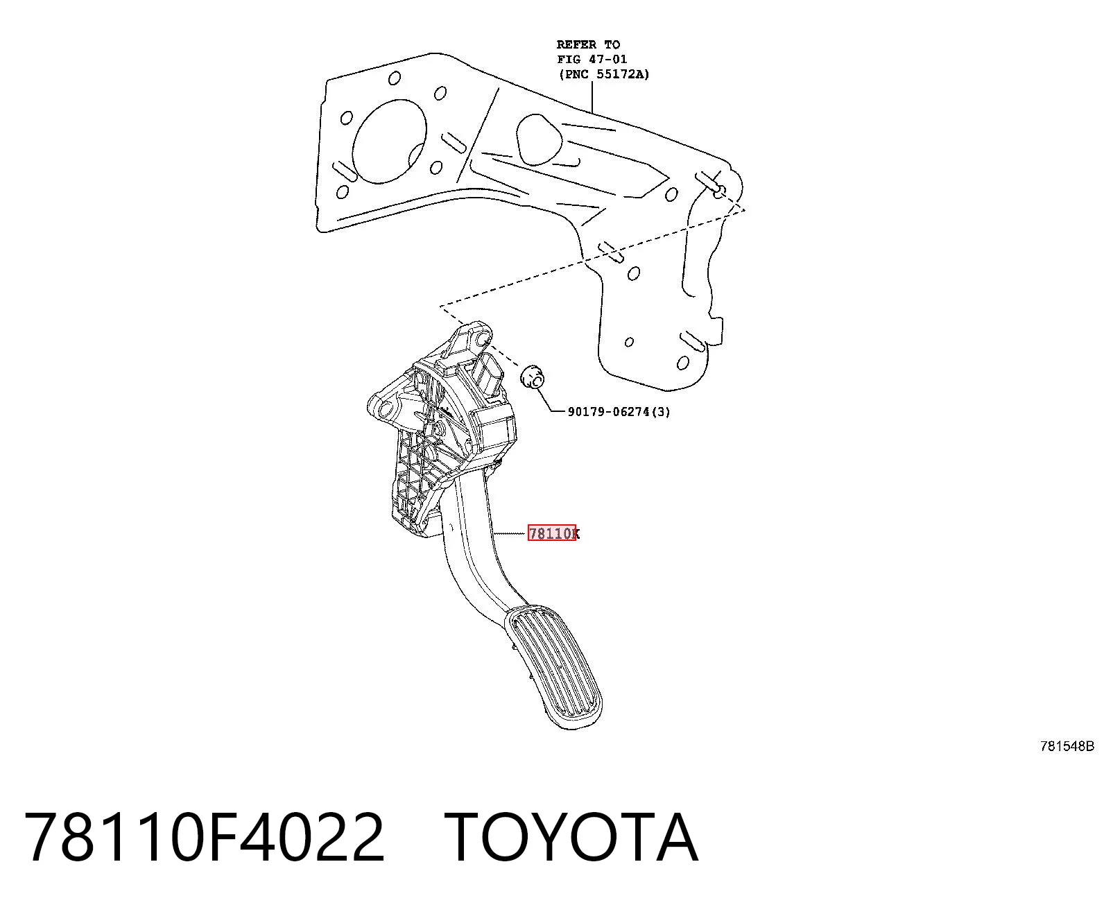 Pedał przyspieszenia (gazu) do Toyota C-HR  X10
