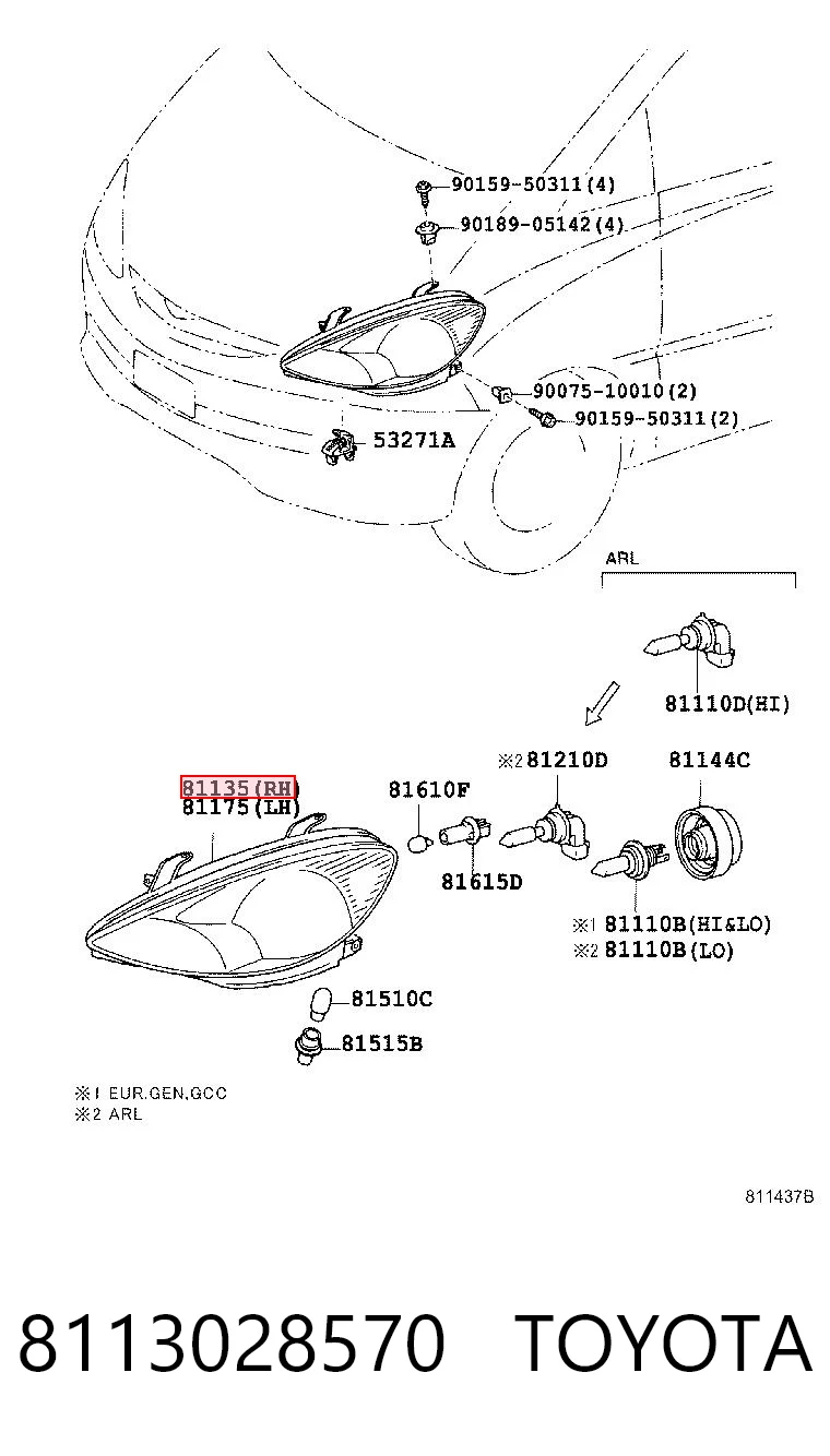 8113028570 Toyota