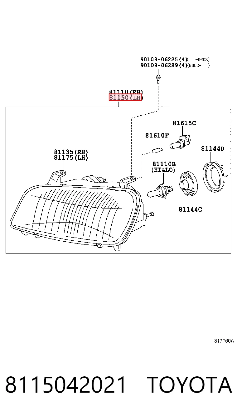 Reflektor lewy Toyota RAV4 I SUV (XA) (1994 - 2000) cena, od 85,24 USD
