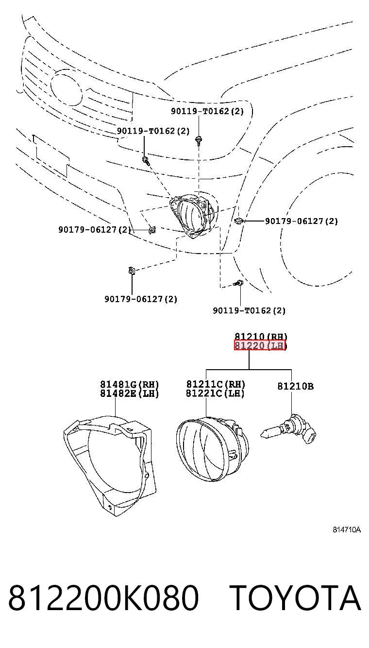 Lampa przeciwmgielna lewa do Toyota FORTUNER  N5, N6