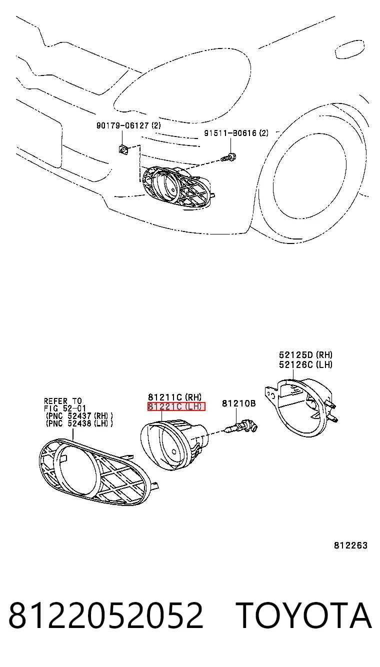  Lampa przeciwmgielna lewa Toyota Corolla 