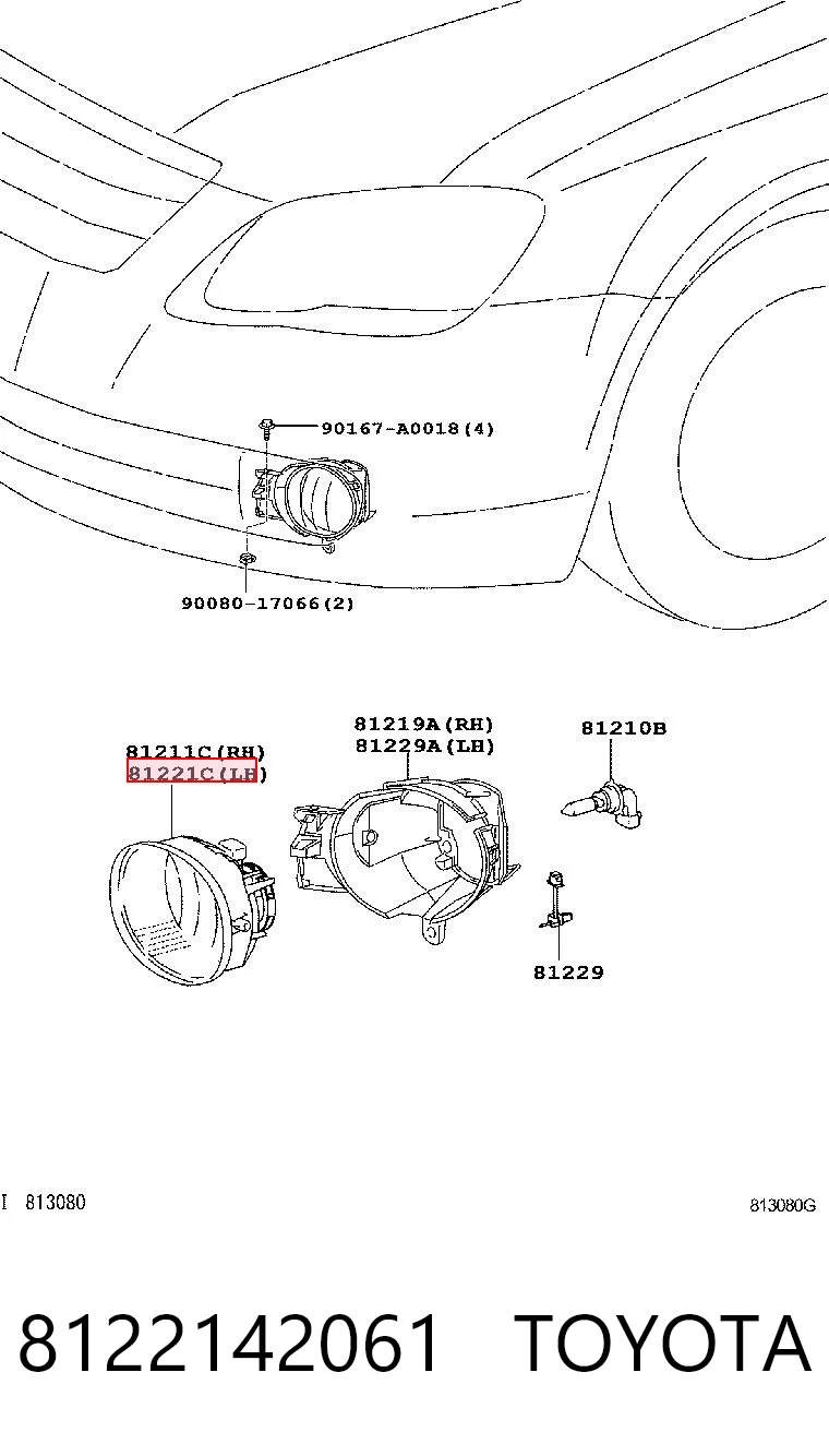 Lampa przeciwmgielna lewa do Toyota Avalon  GSX30