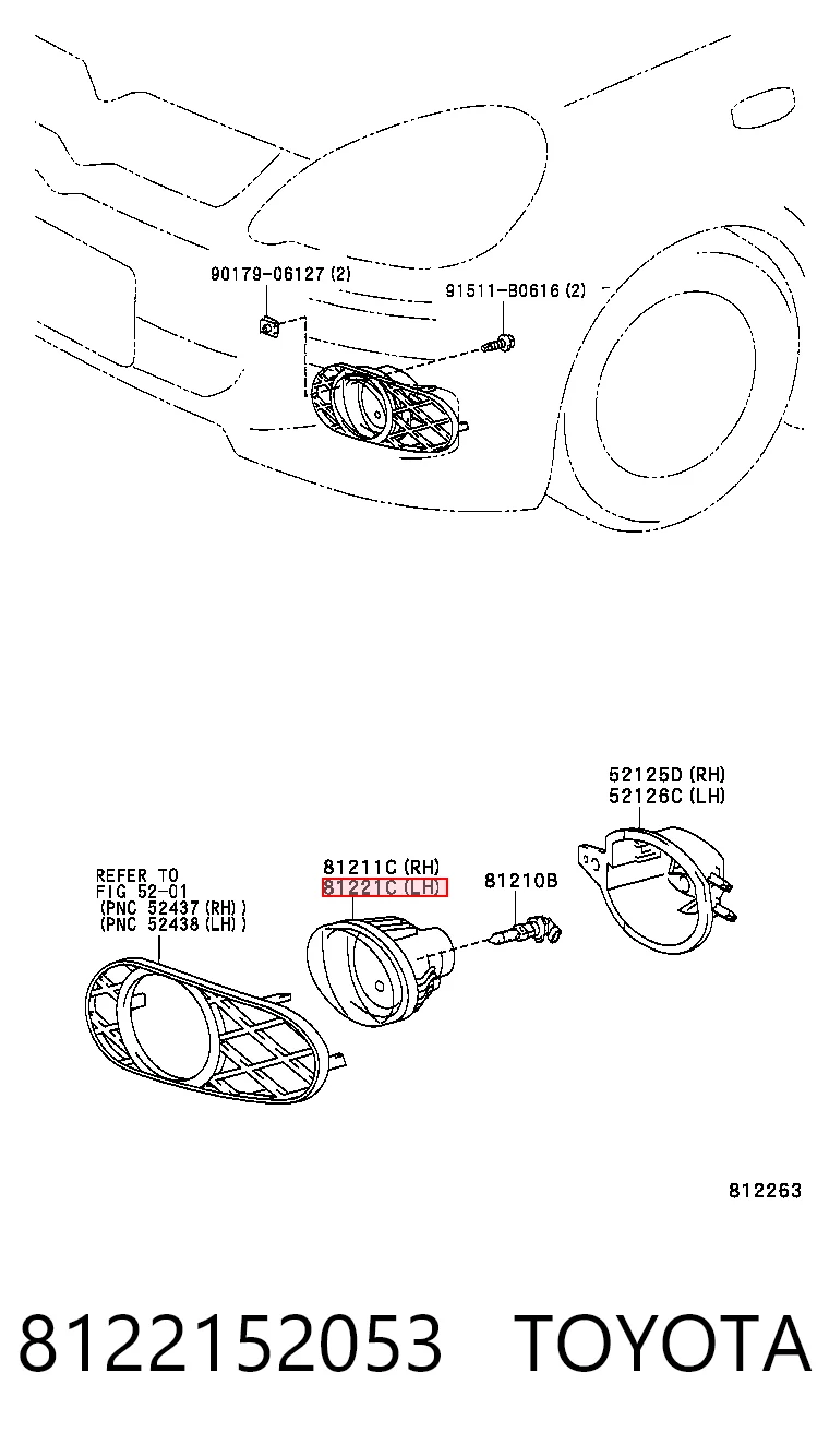  Lampa przeciwmgielna lewa Toyota Corolla 